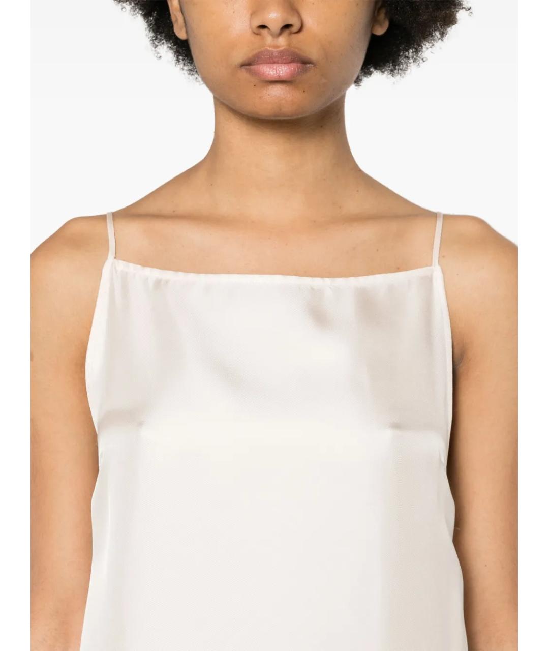 LOULOU DE SAISON Белое шелковое повседневное платье, фото 5