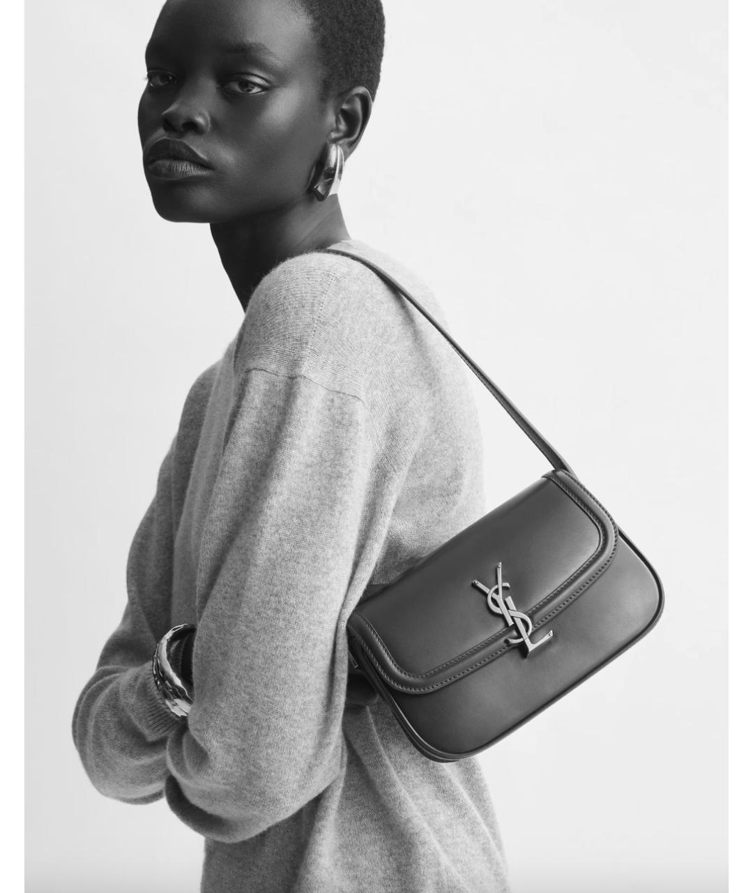 SAINT LAURENT Бордовая кожаная сумка через плечо, фото 3