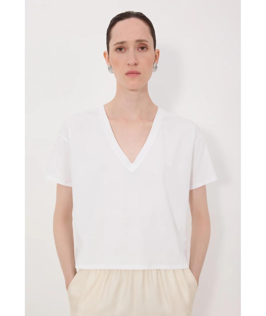 LOULOU DE SAISON Белая хлопковая футболка, фото 4