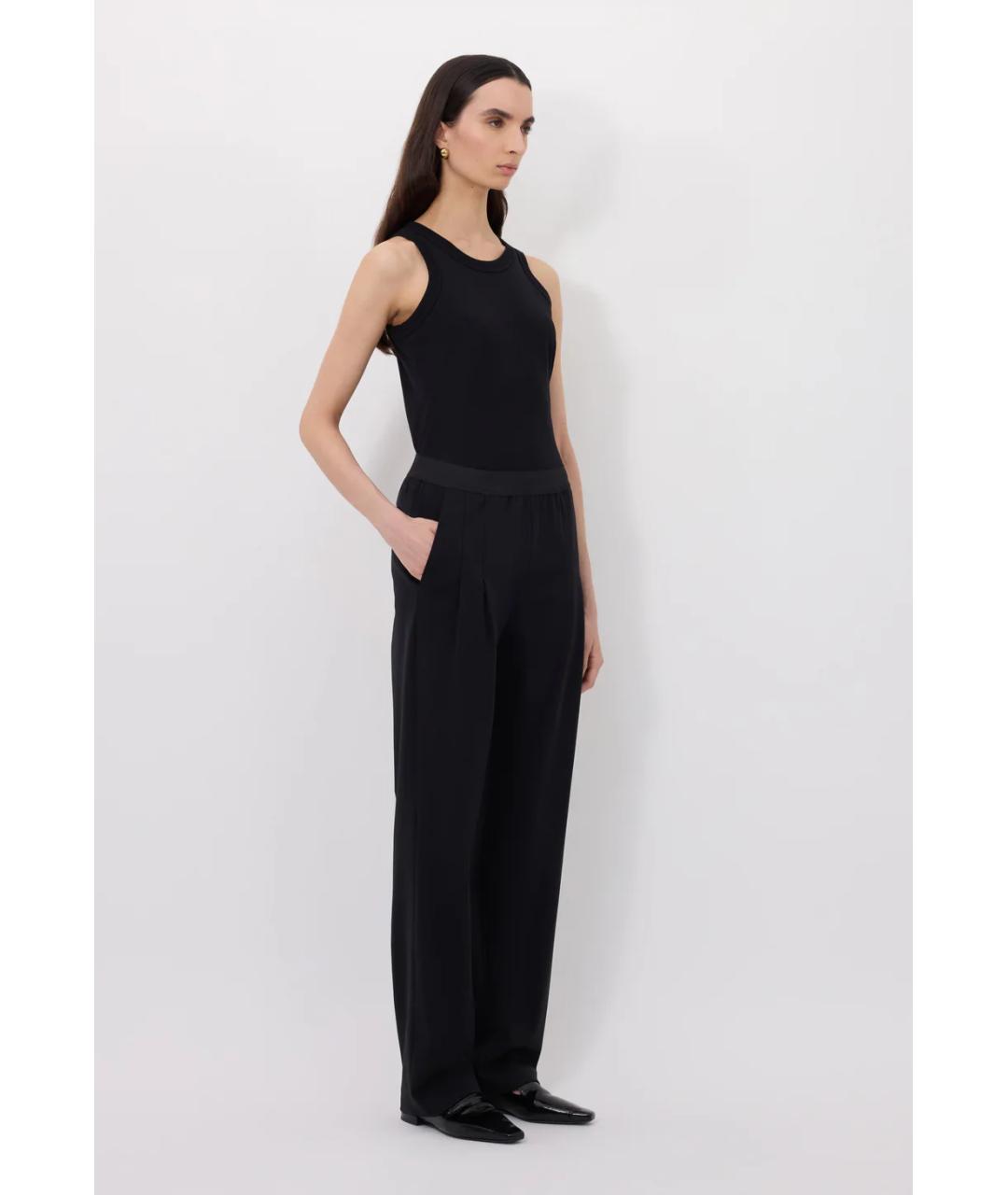 LOULOU DE SAISON Черные шерстяные прямые брюки, фото 3