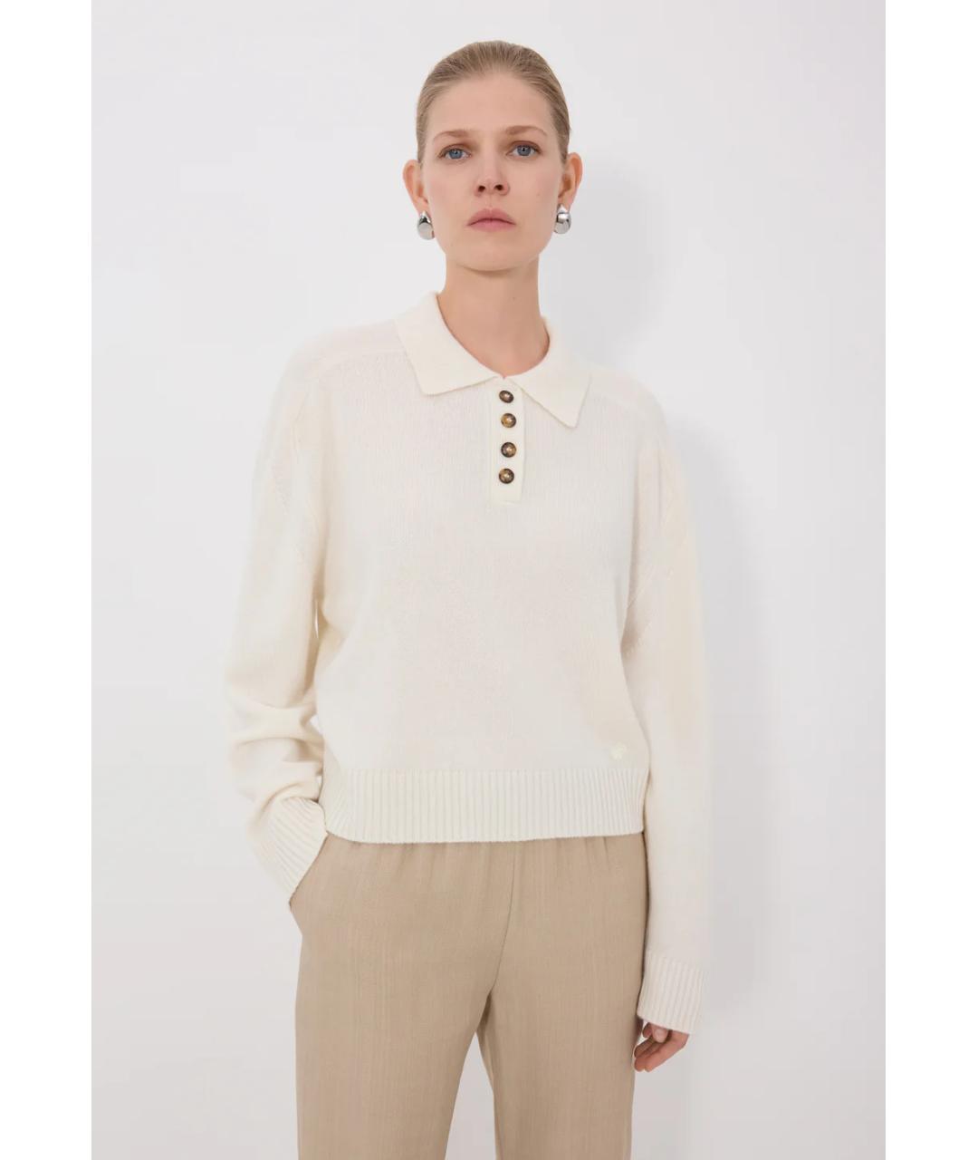 LOULOU DE SAISON Белый кашемировый джемпер / свитер, фото 4