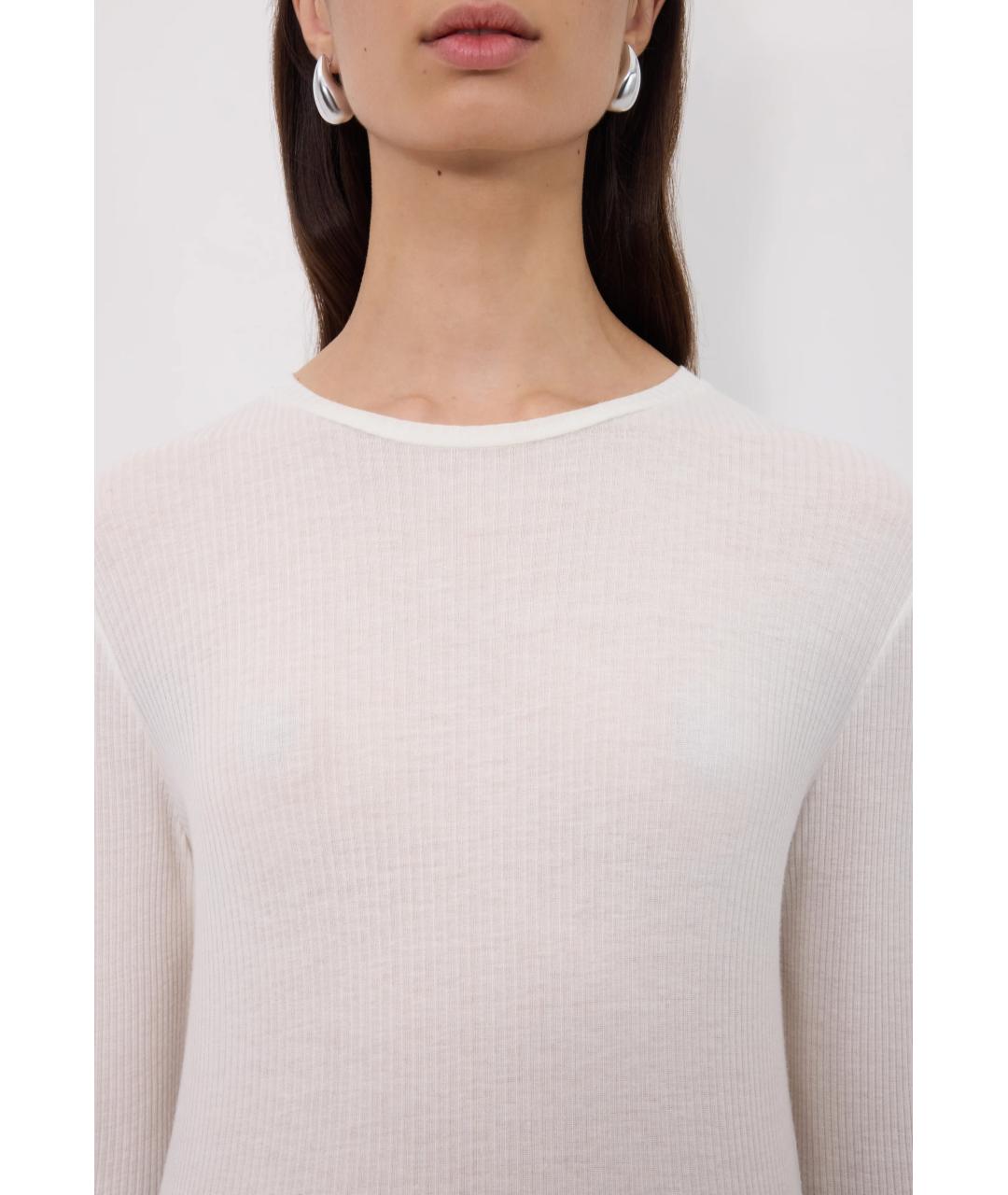 LOULOU DE SAISON Белый шерстяной джемпер / свитер, фото 4