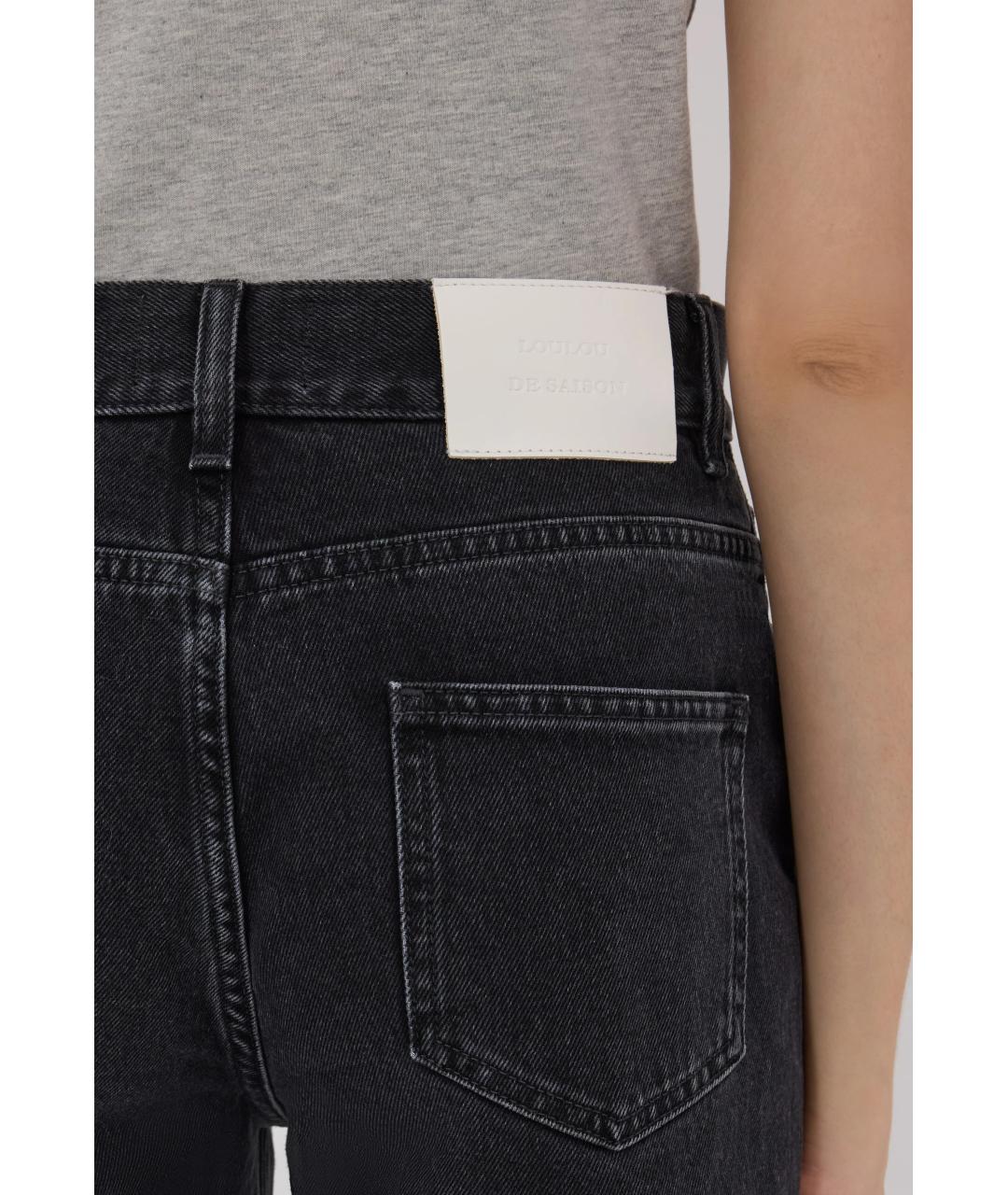 LOULOU DE SAISON Серые хлопковые прямые джинсы, фото 4