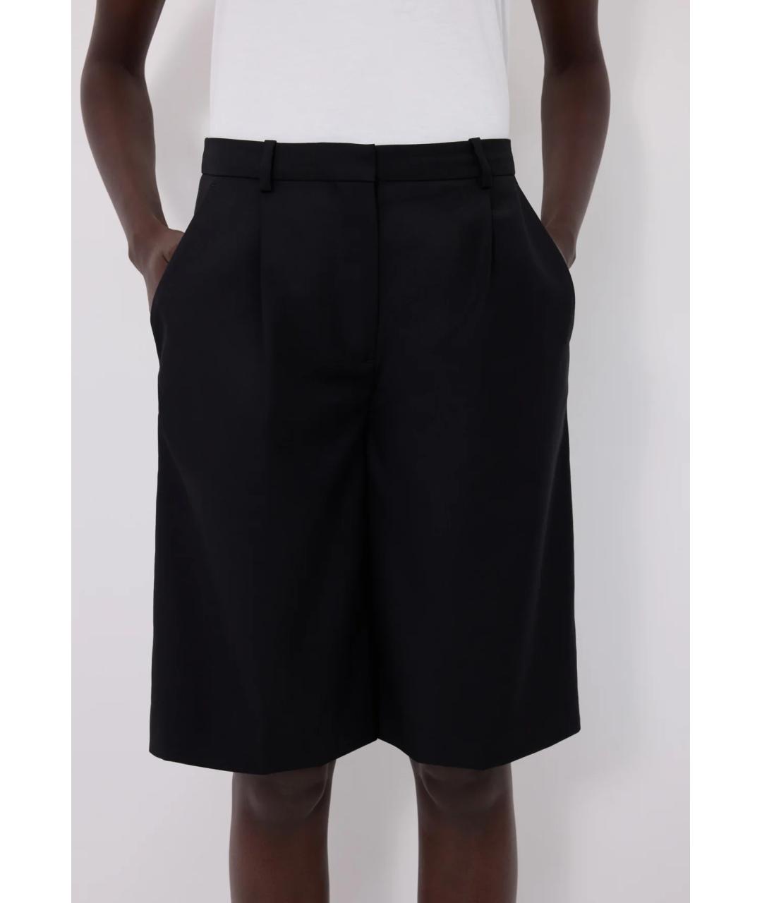 LOULOU DE SAISON Черные шерстяные шорты, фото 4