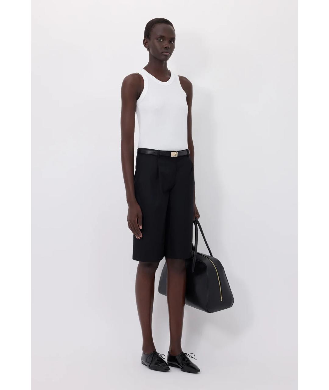 LOULOU DE SAISON Черные шерстяные шорты, фото 3