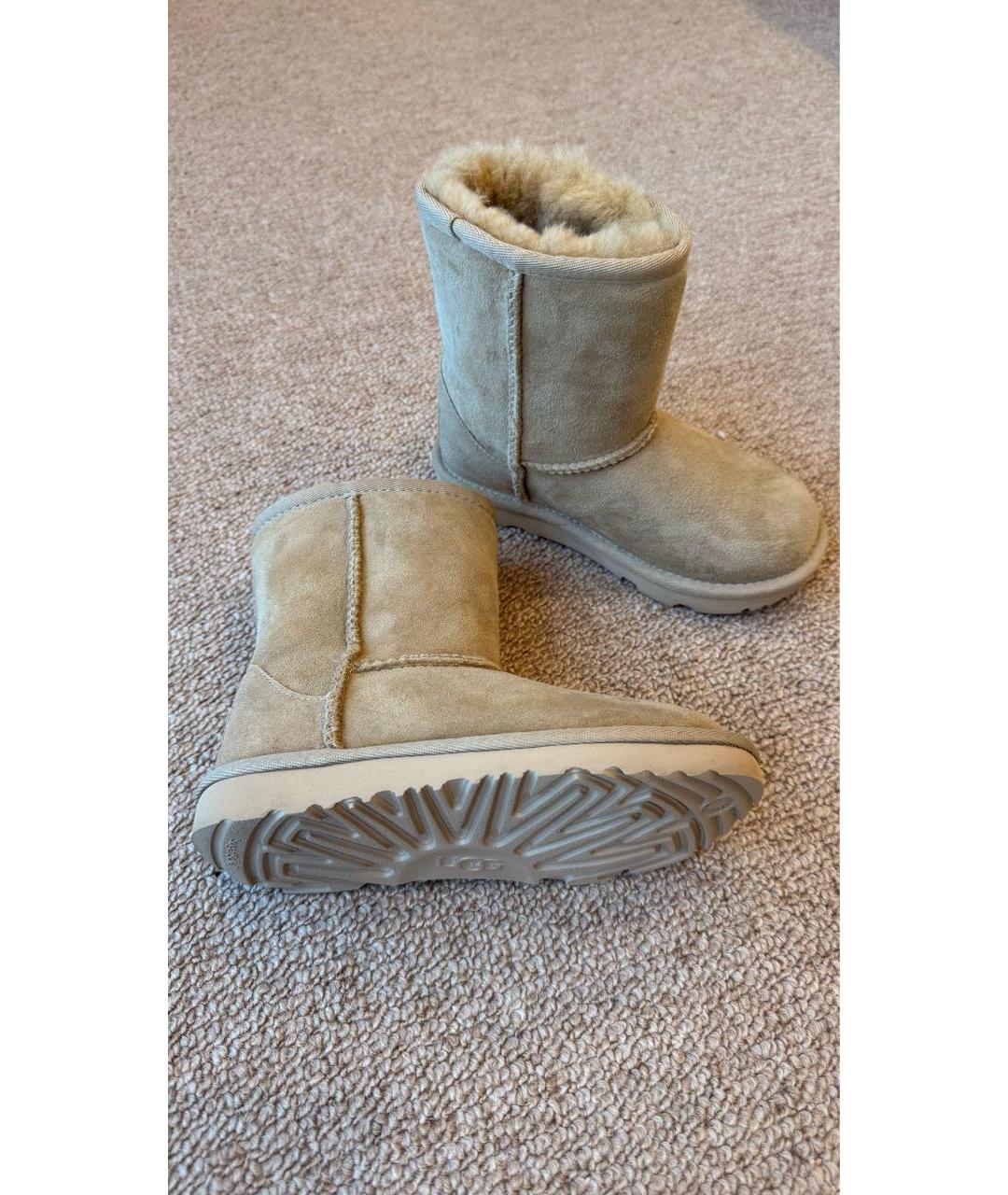 UGG AUSTRALIA Бежевые замшевые ботинки, фото 5