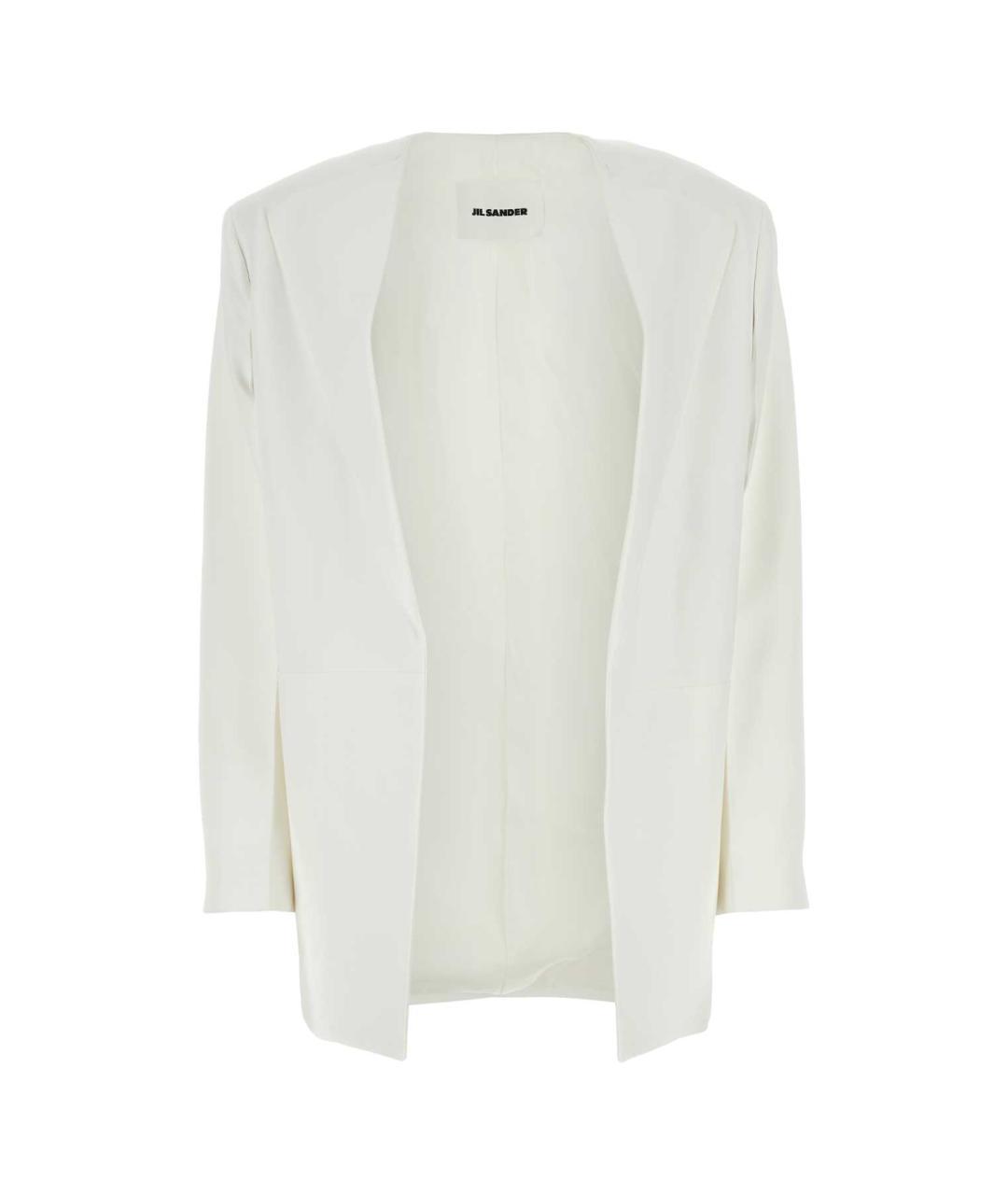JIL SANDER Белый вискозный жакет/пиджак, фото 3