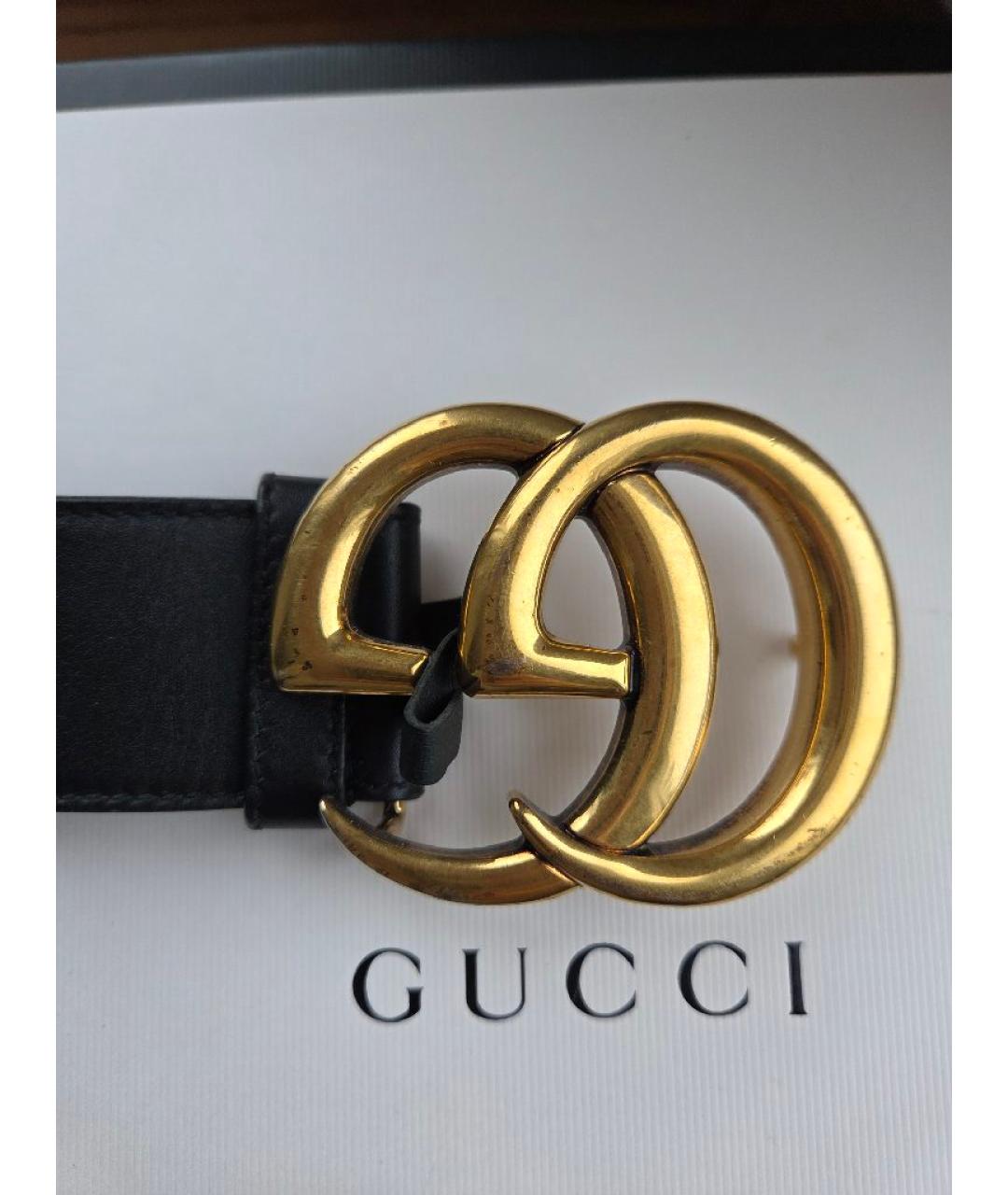 GUCCI Черный кожаный ремень, фото 2