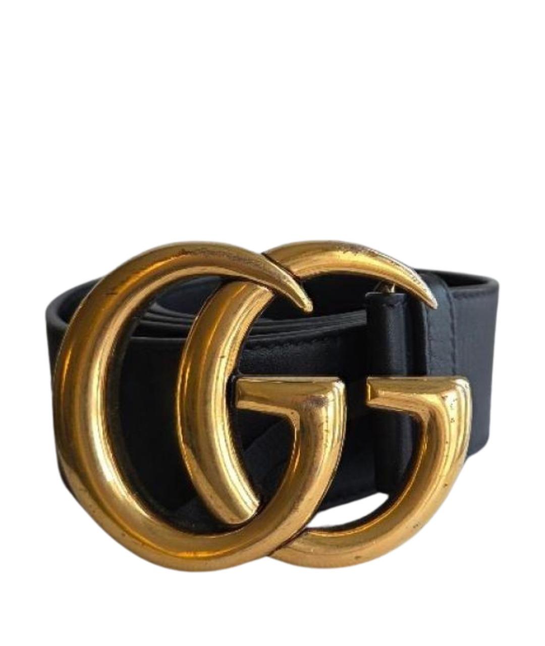 GUCCI Черный кожаный ремень, фото 1