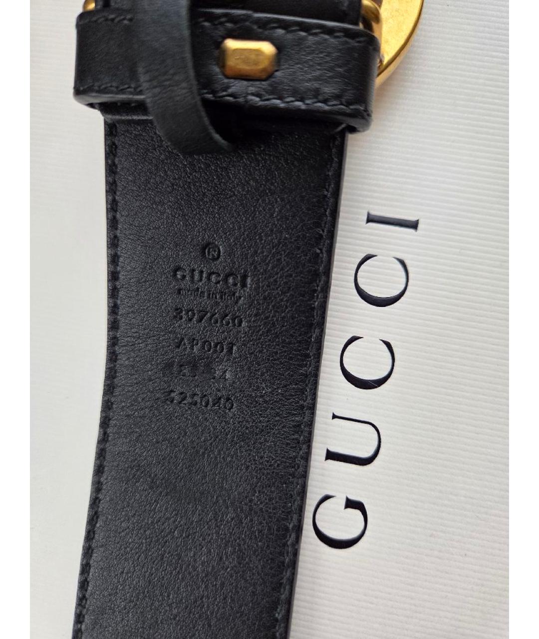 GUCCI Черный кожаный ремень, фото 3