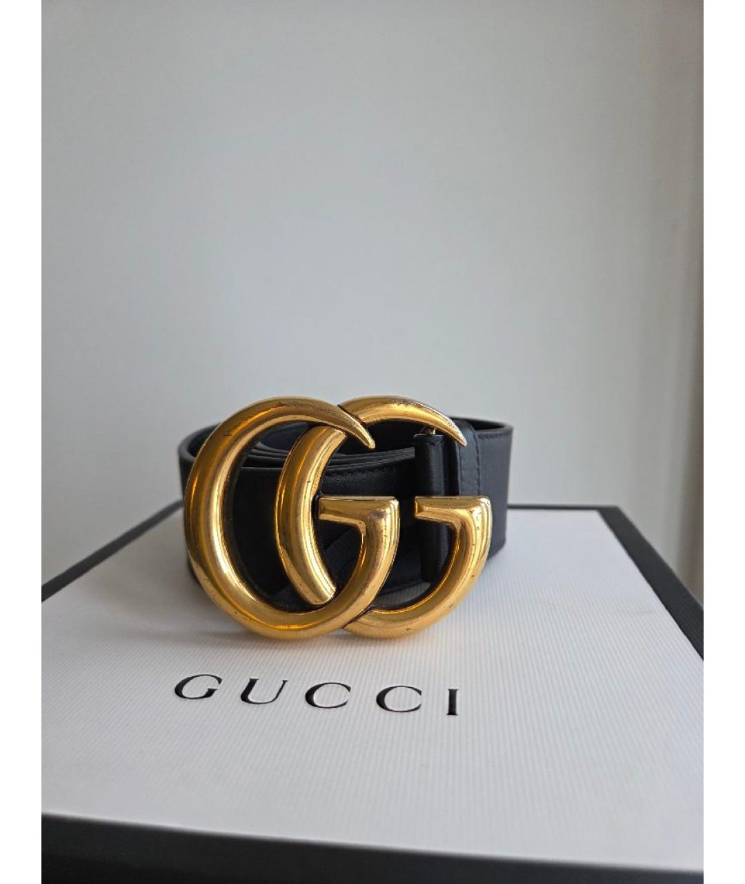 GUCCI Черный кожаный ремень, фото 5