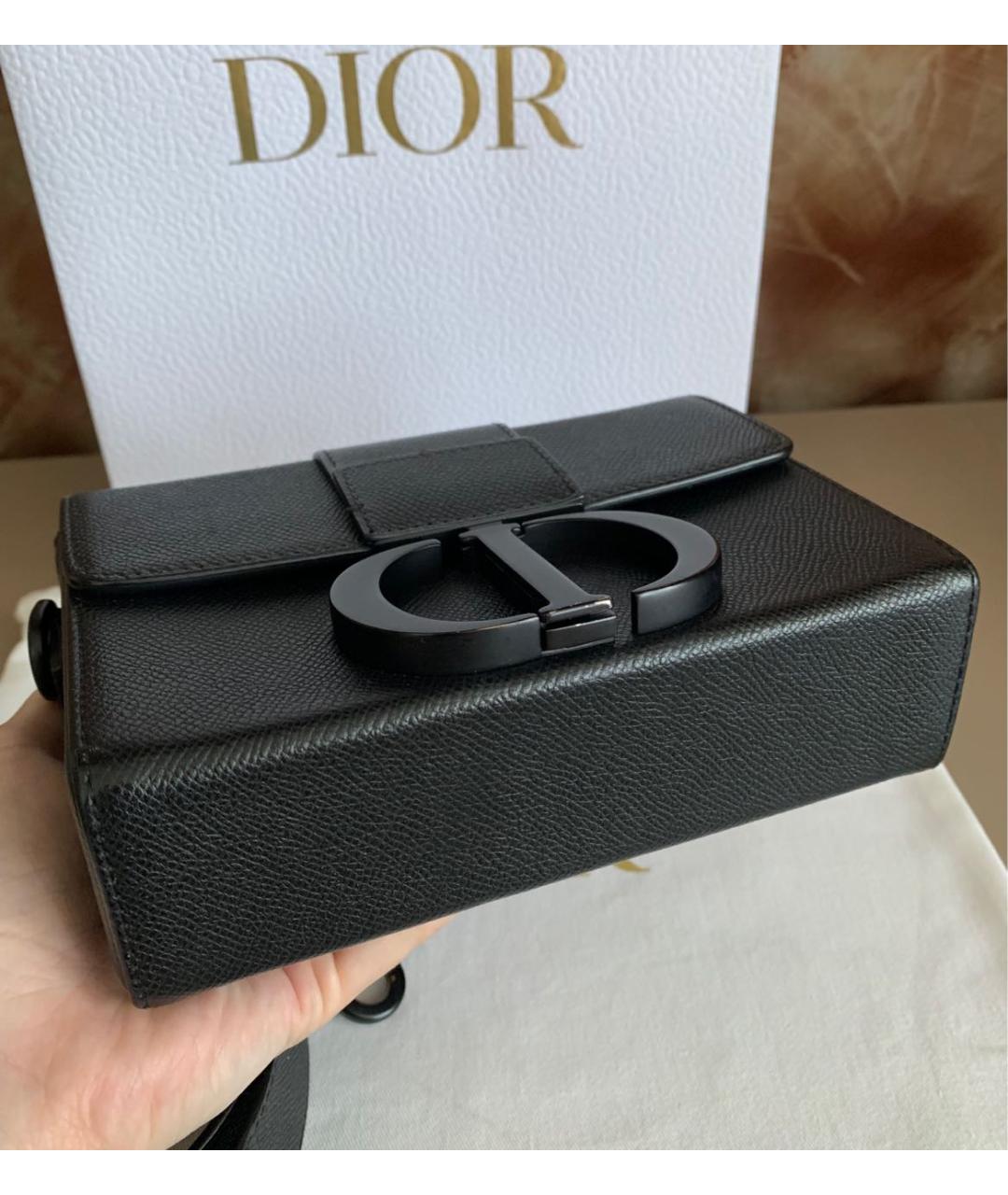 CHRISTIAN DIOR Черная кожаная сумка через плечо, фото 6