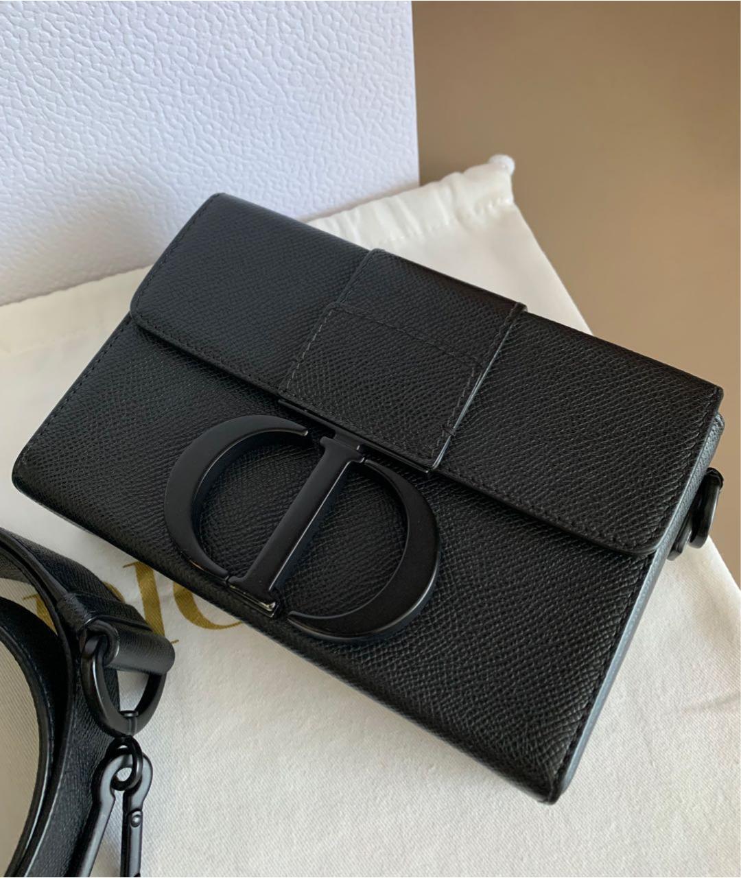 CHRISTIAN DIOR Черная кожаная сумка через плечо, фото 2