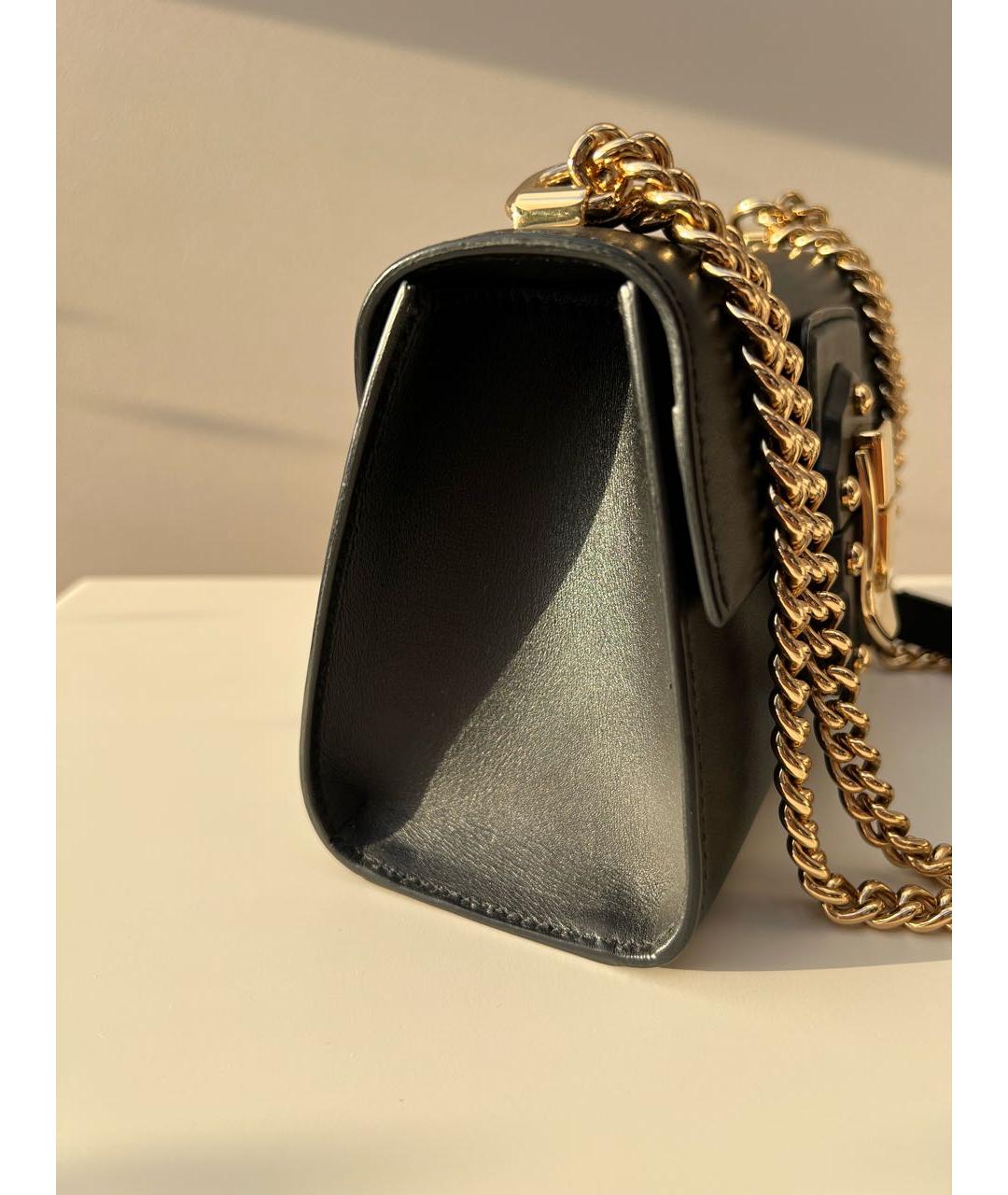 DOLCE&GABBANA Черная кожаная сумка через плечо, фото 6