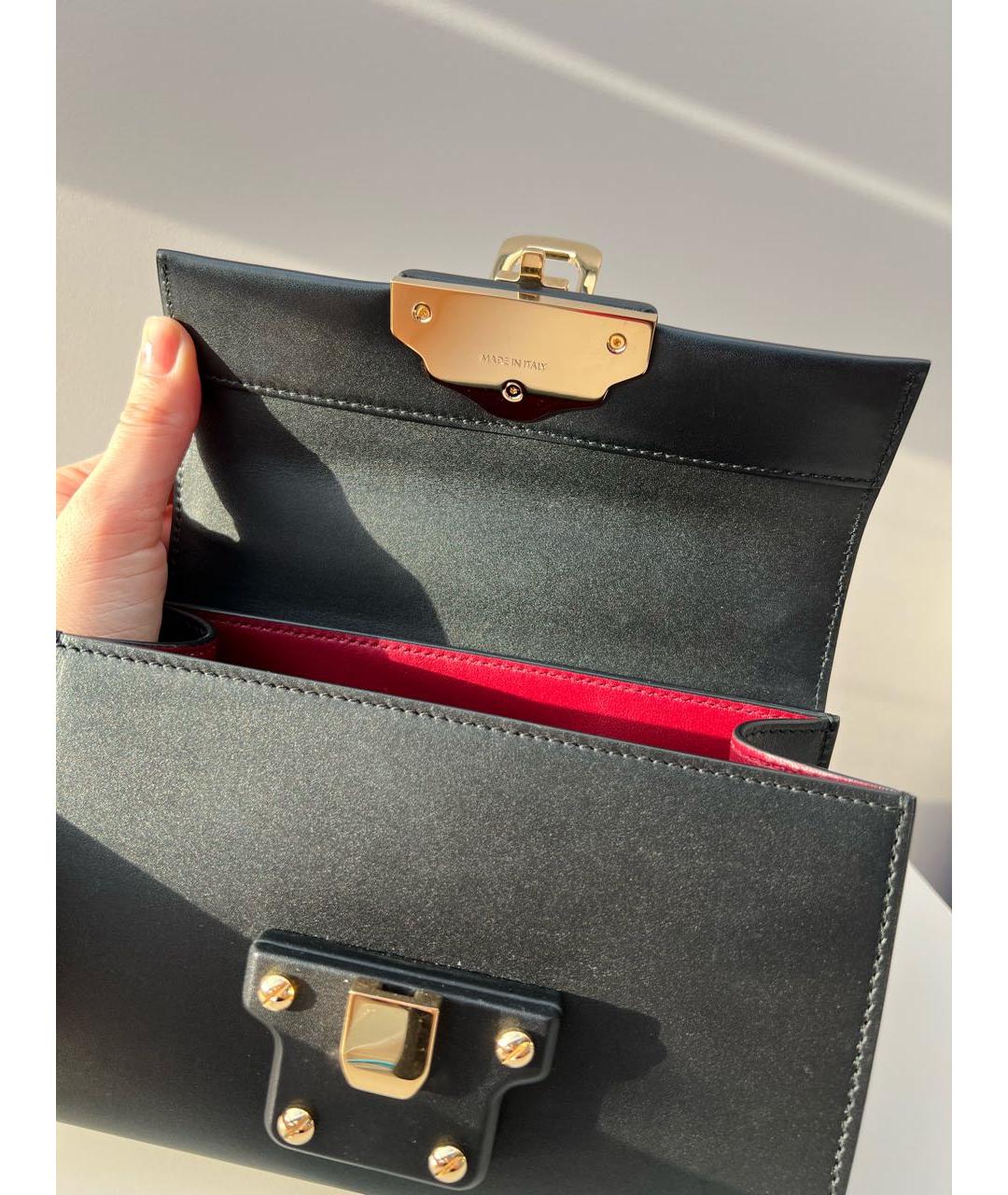 DOLCE&GABBANA Черная кожаная сумка через плечо, фото 4