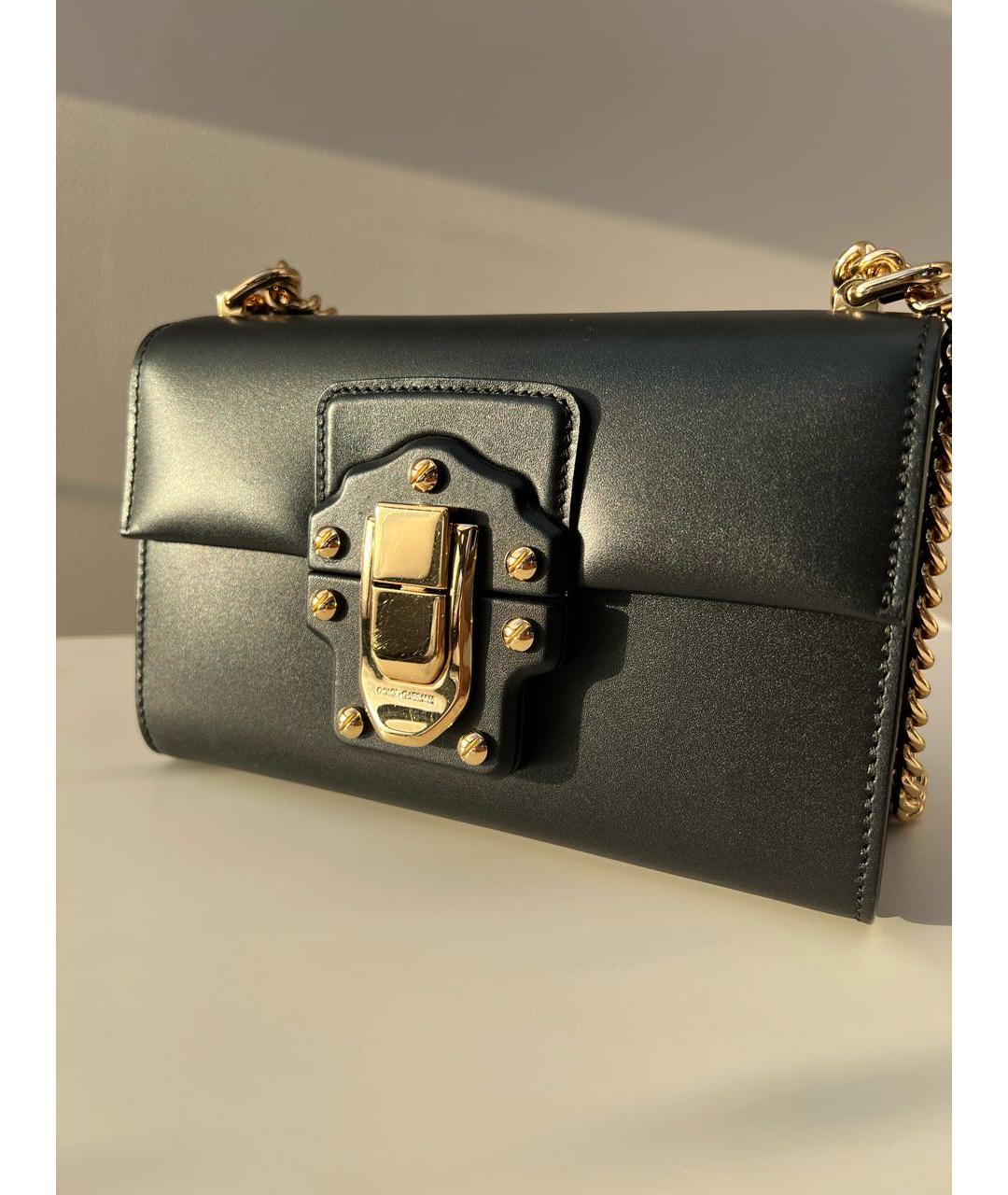 DOLCE&GABBANA Черная кожаная сумка через плечо, фото 2