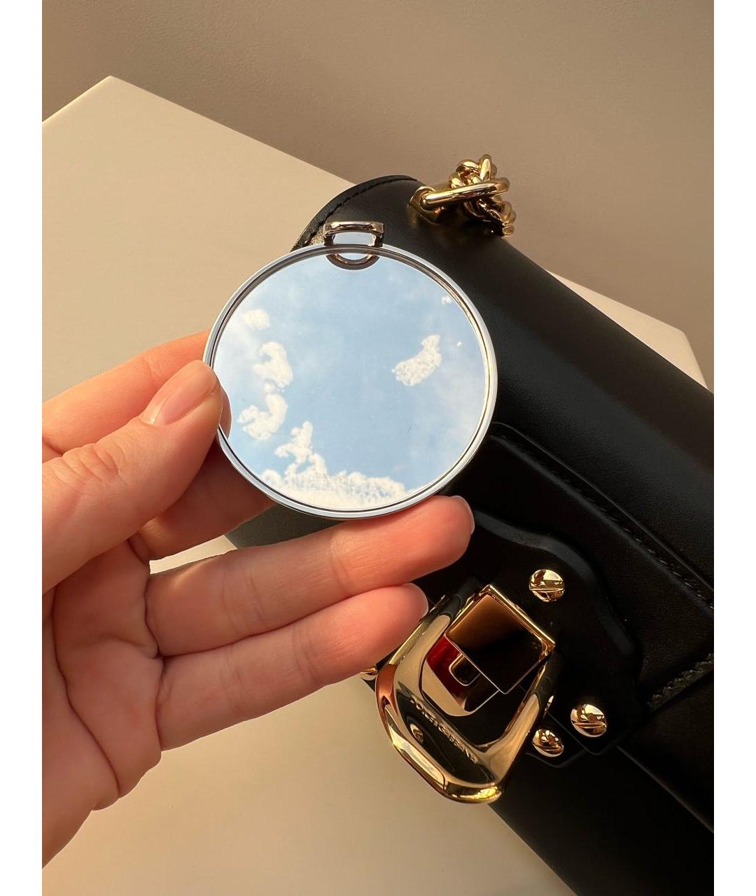 DOLCE&GABBANA Черная кожаная сумка через плечо, фото 8