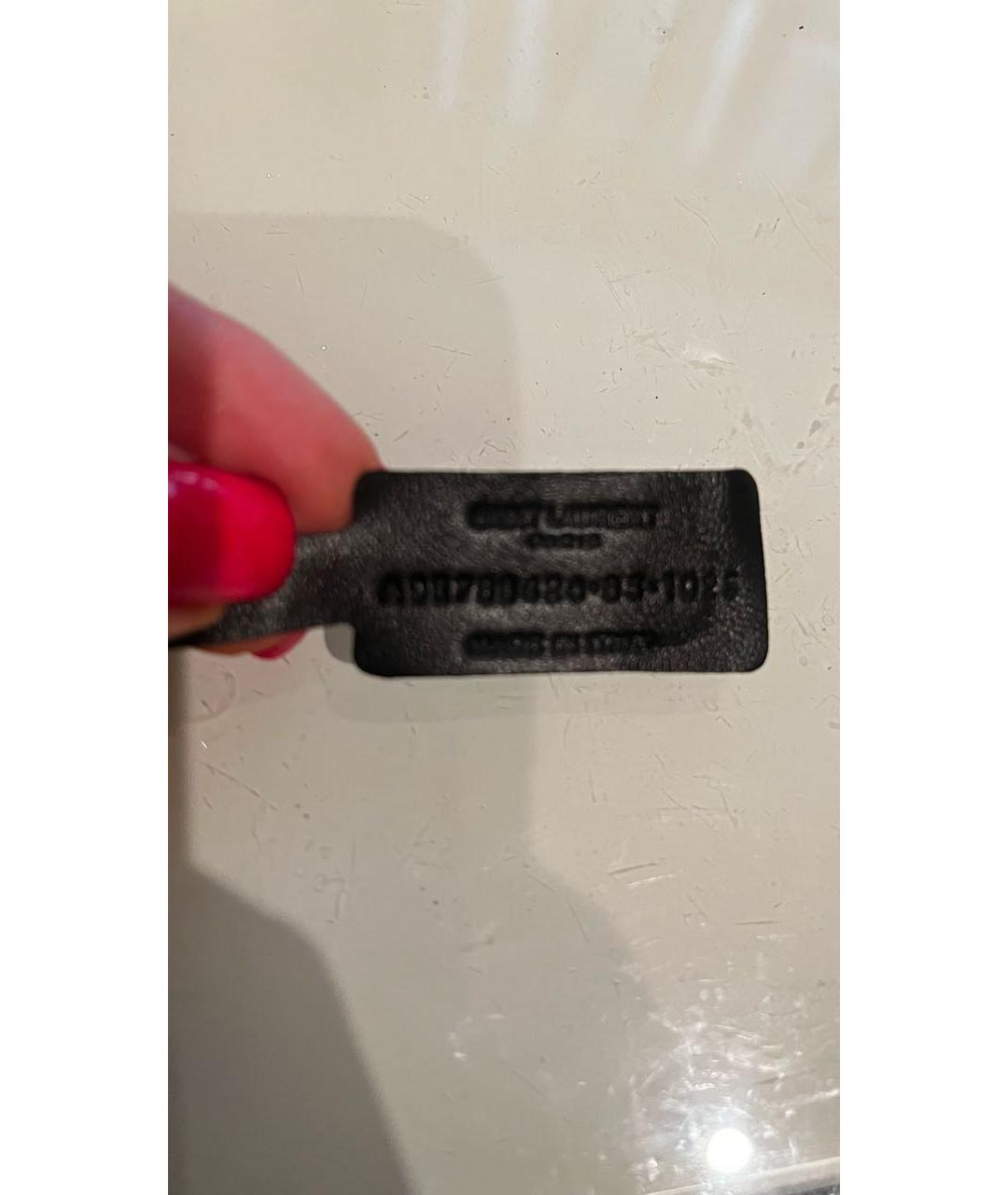 SAINT LAURENT Черный кожаный ремень, фото 3