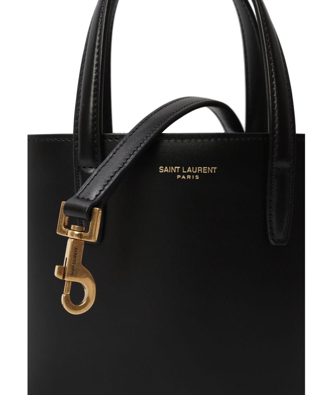 SAINT LAURENT Черная кожаная сумка через плечо, фото 7