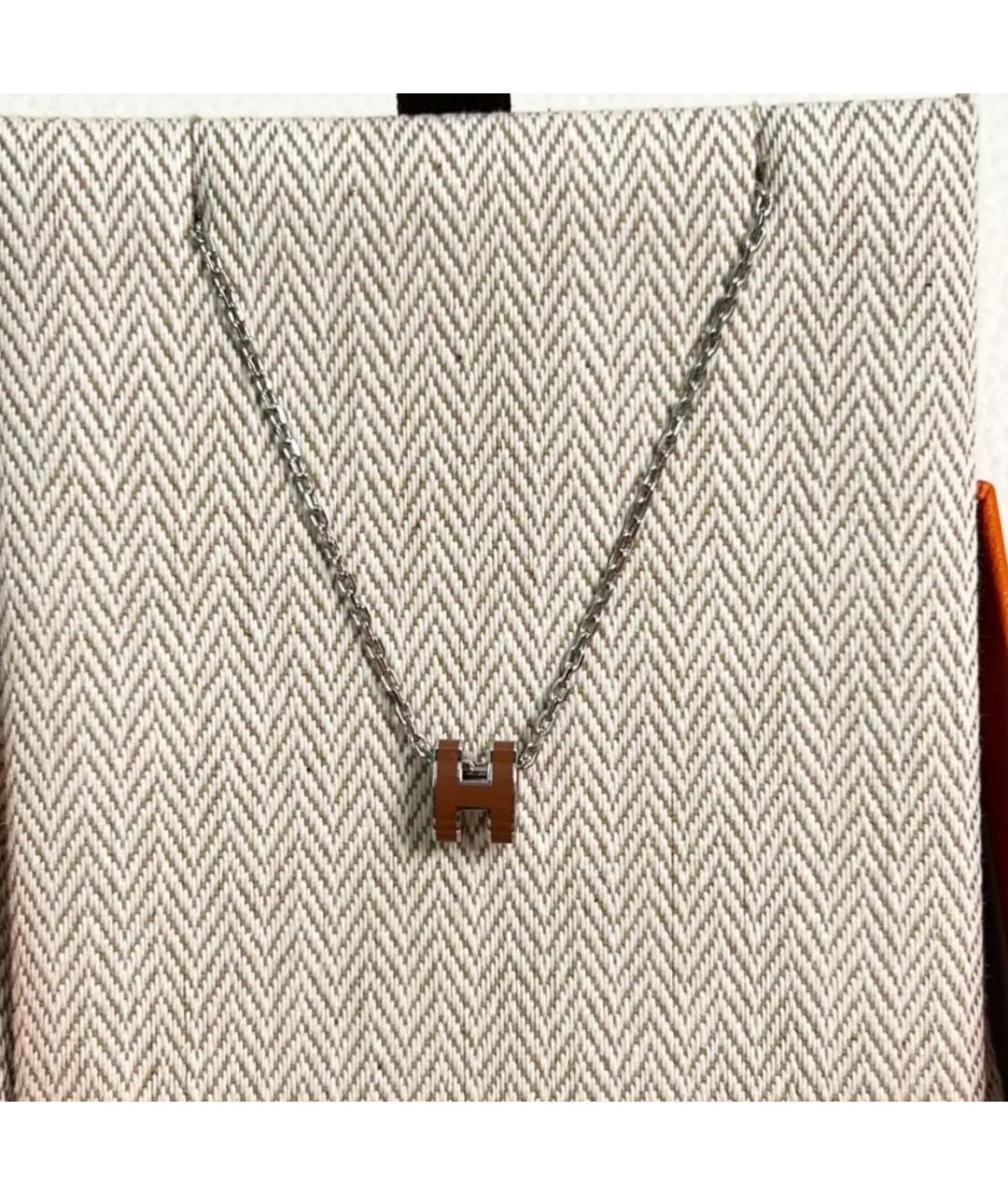 HERMES Коричневая металлическая подвеска, фото 3