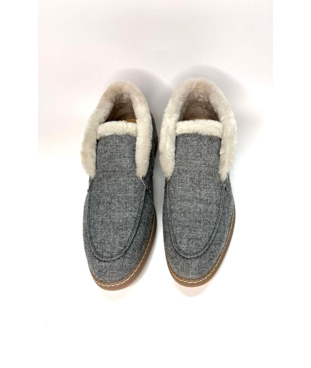 DOUCAL'S Серые текстильные лоферы, фото 3