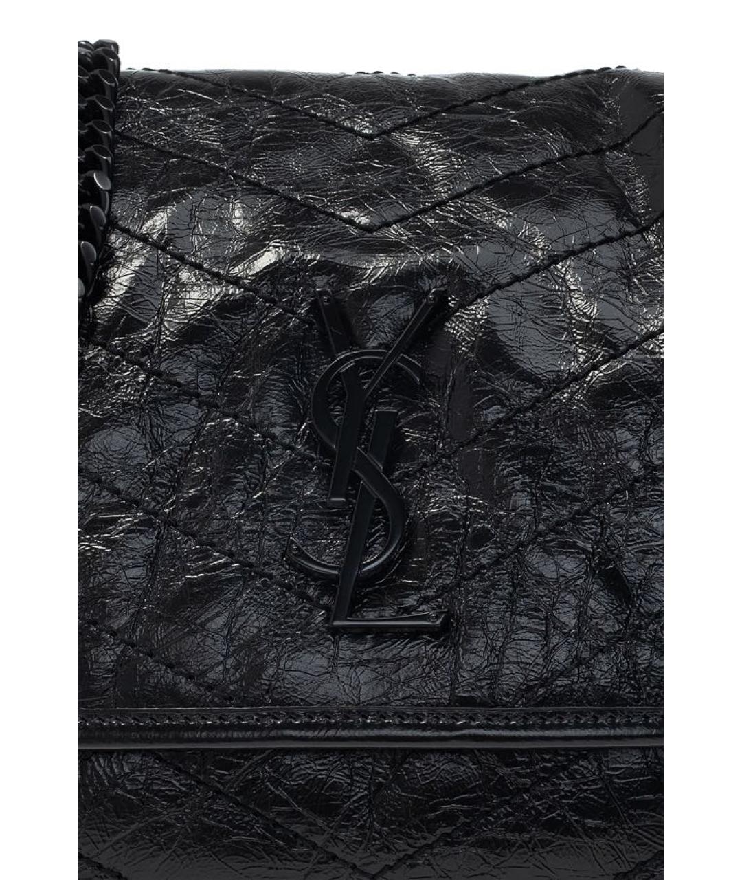 SAINT LAURENT Черная кожаная сумка через плечо, фото 8