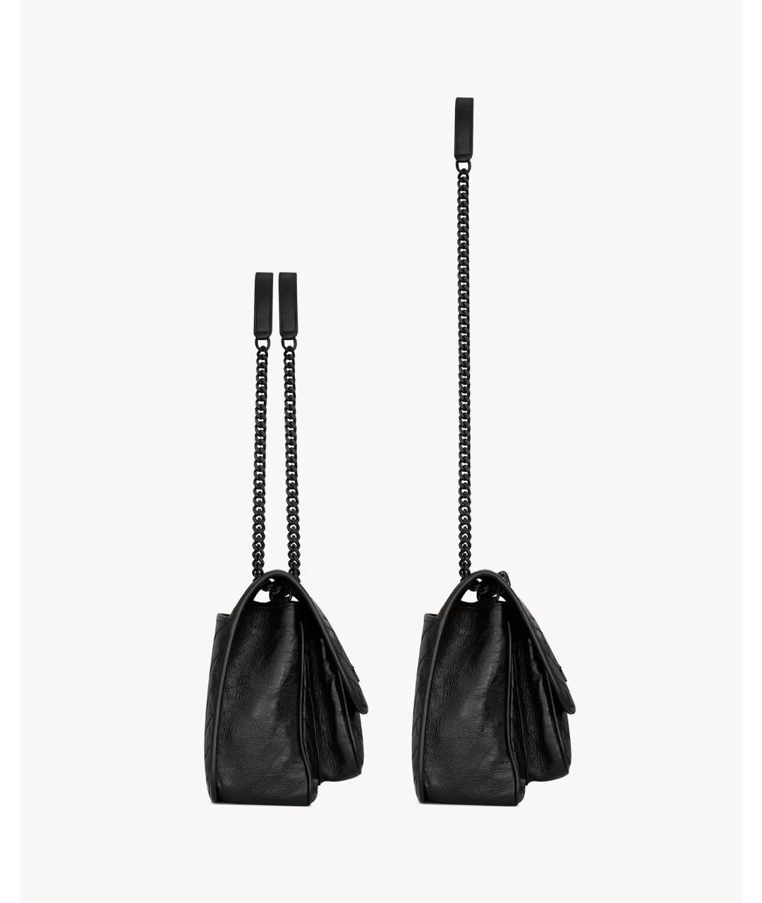 SAINT LAURENT Черная кожаная сумка через плечо, фото 3