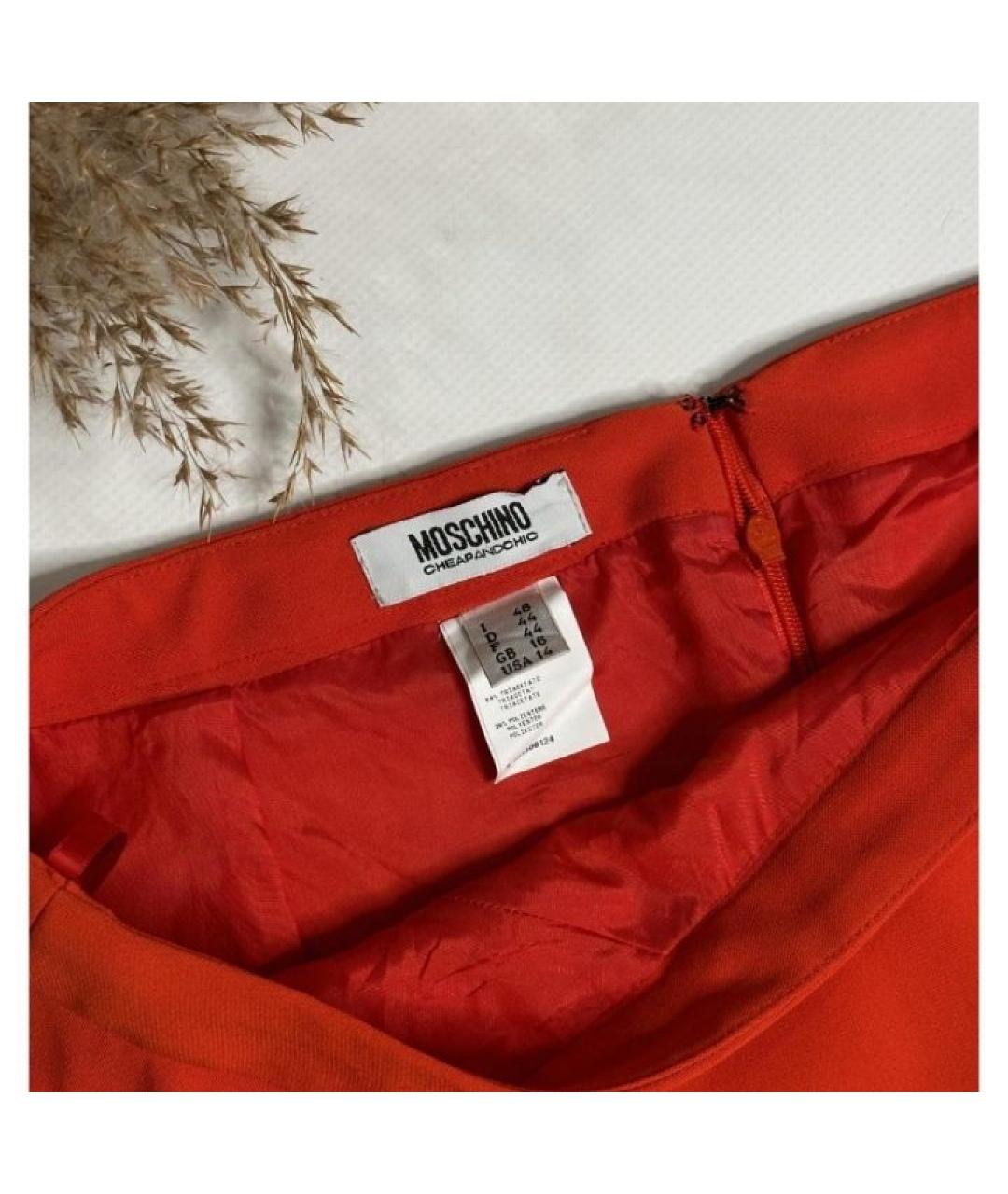 MOSCHINO Красная юбка миди, фото 6