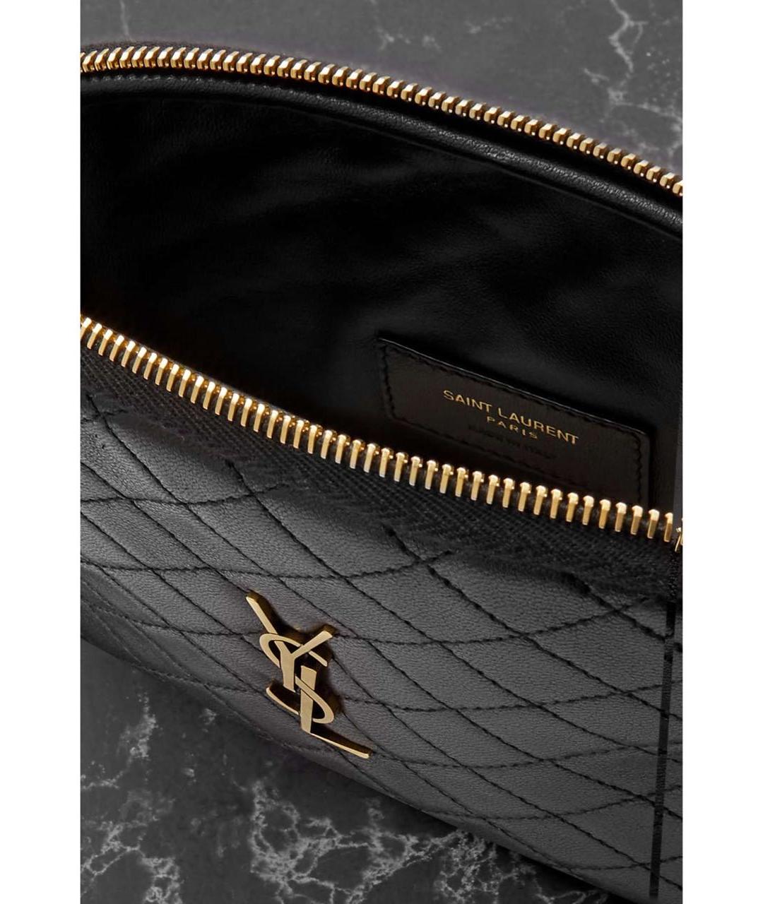 SAINT LAURENT Черная кожаная сумка через плечо, фото 5