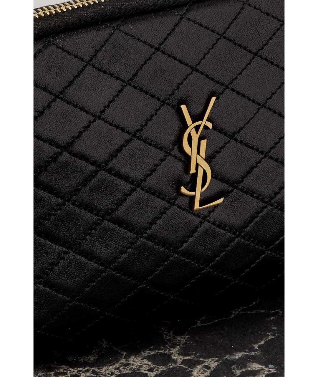 SAINT LAURENT Черная кожаная сумка через плечо, фото 4