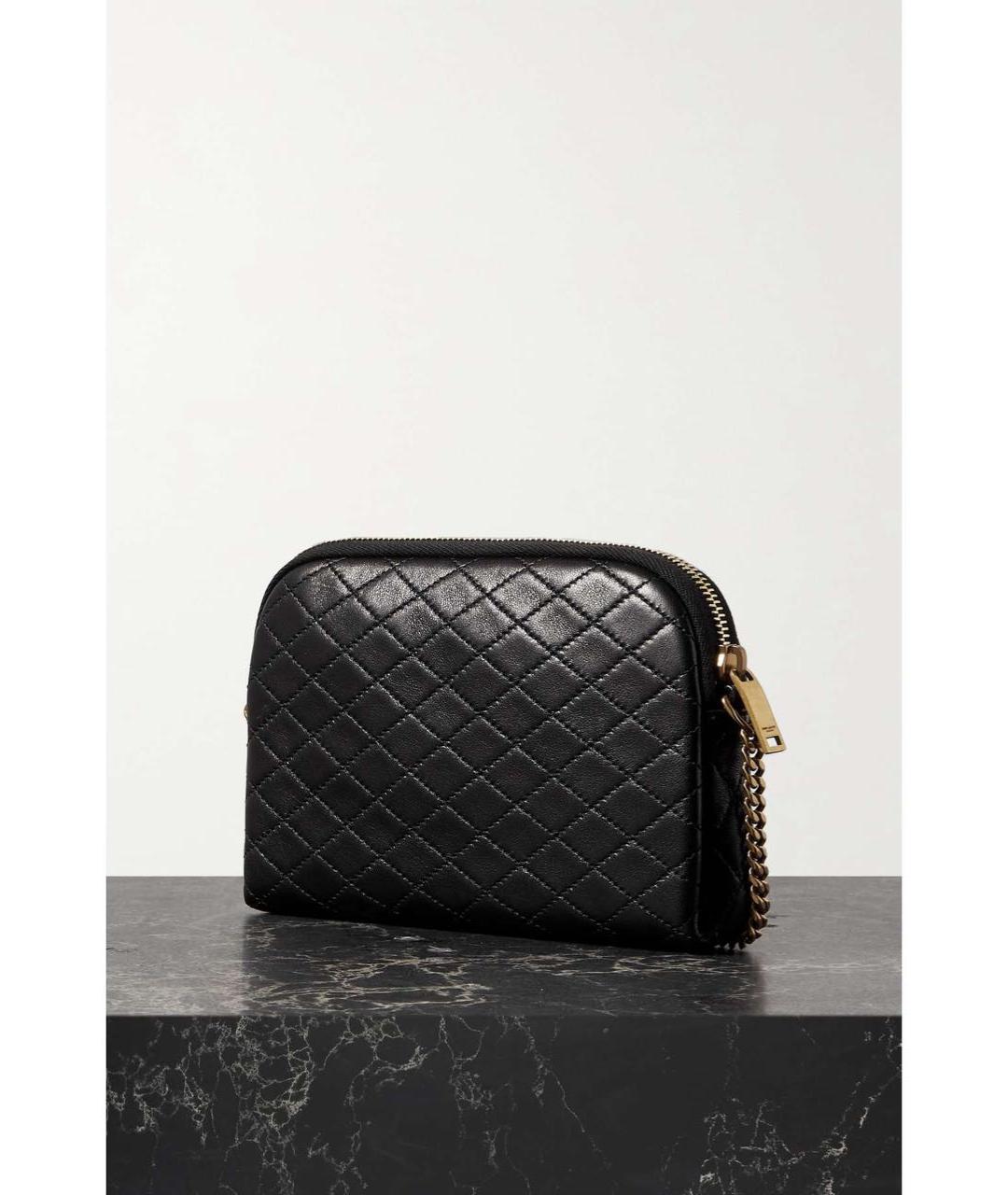 SAINT LAURENT Черная кожаная сумка через плечо, фото 3