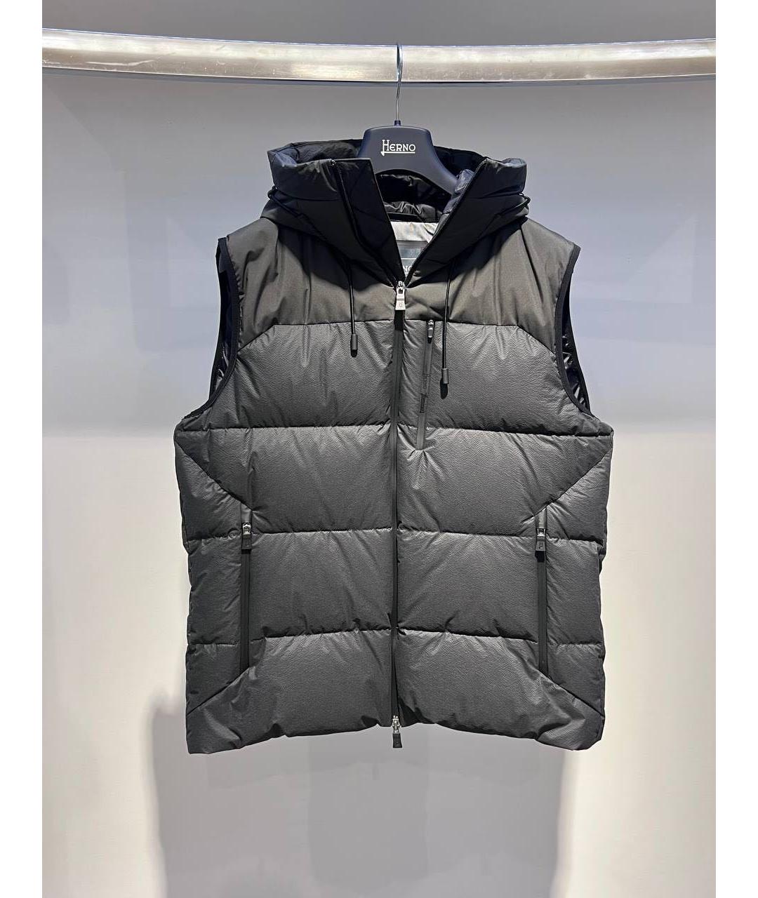 HERNO Серый полиамидовый жилет, фото 2