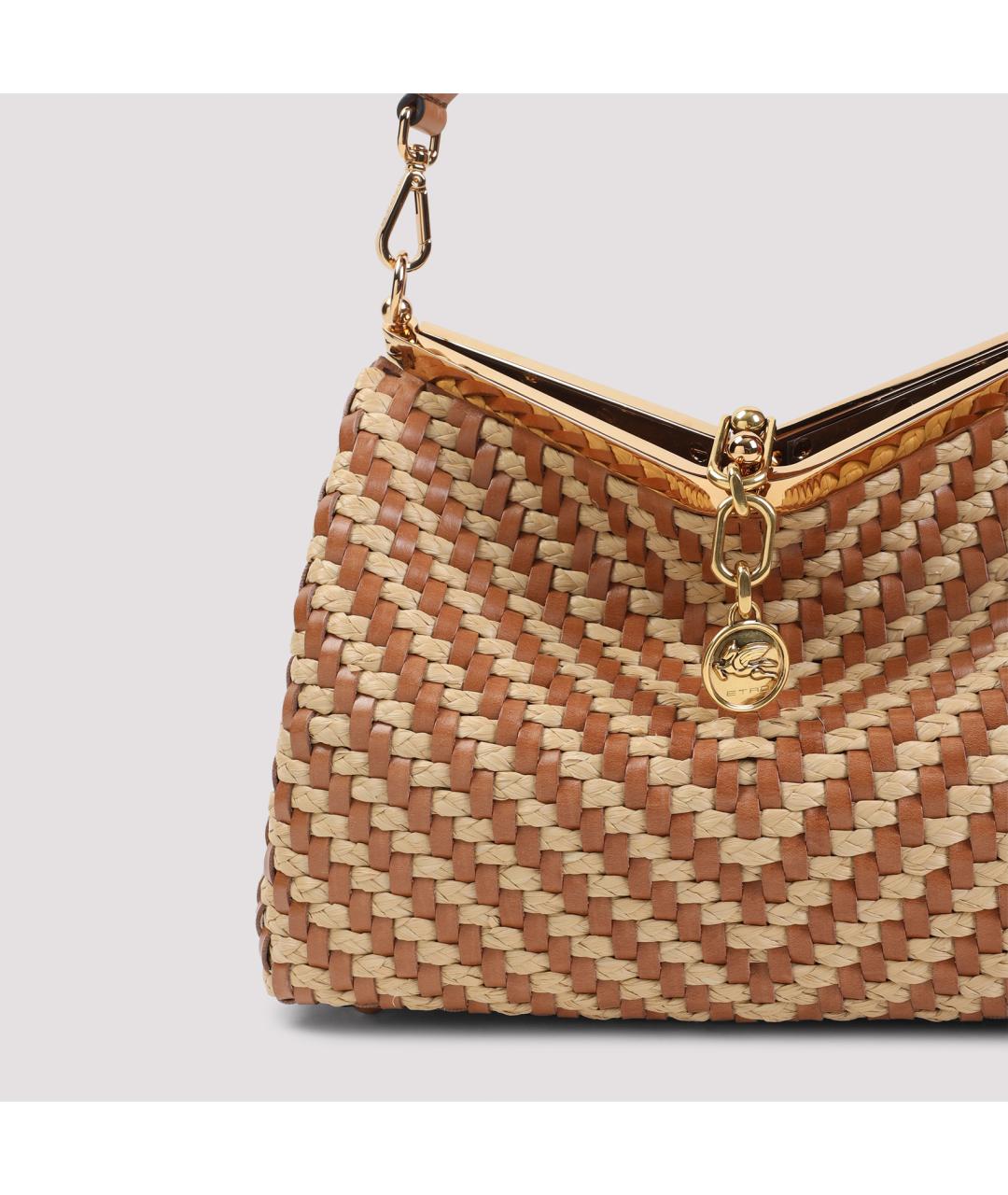 ETRO Бежевая кожаная сумка через плечо, фото 5