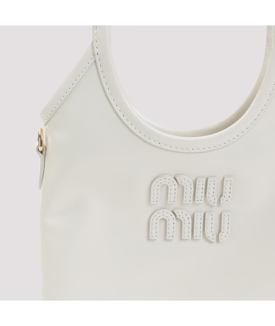 MIU MIU Белая кожаная сумка тоут, фото 5