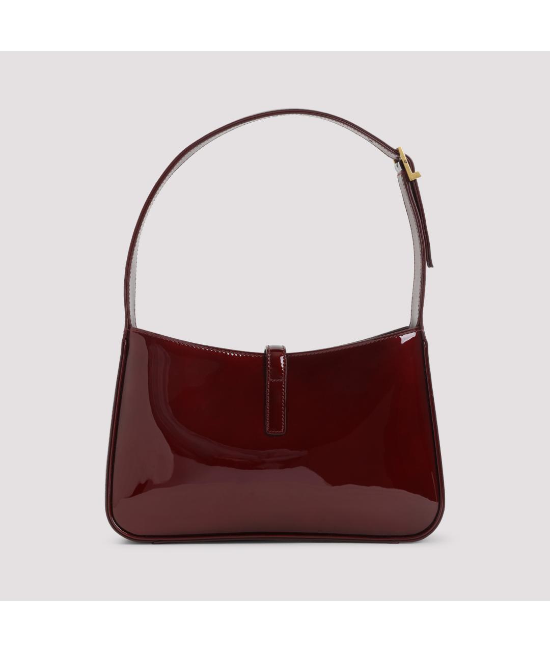 SAINT LAURENT Бордовая сумка через плечо из лакированной кожи, фото 4