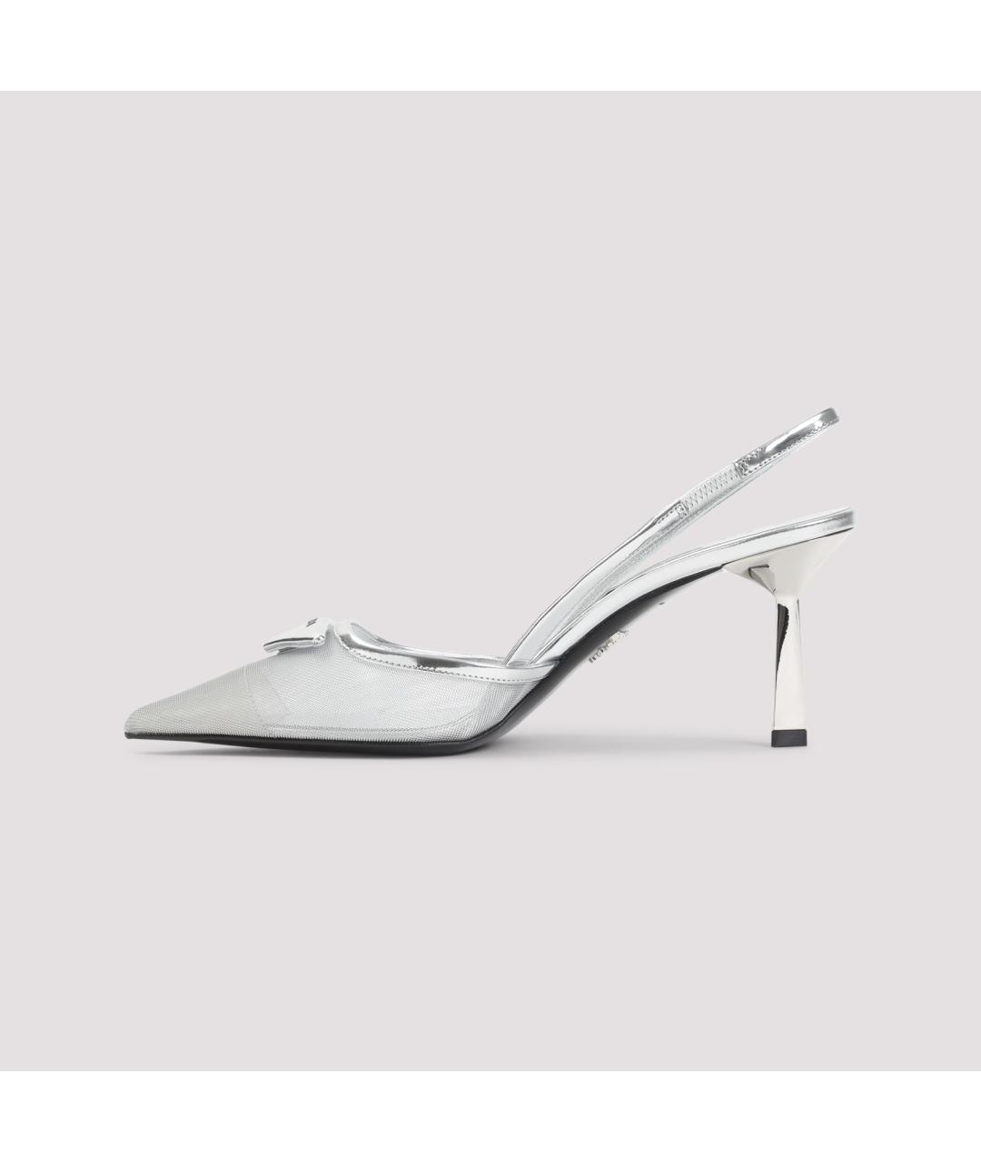 PRADA Серебряные синтетические туфли, фото 4