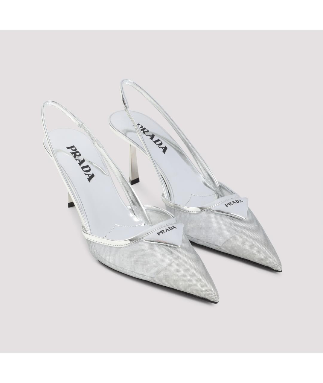 PRADA Серебряные синтетические туфли, фото 5