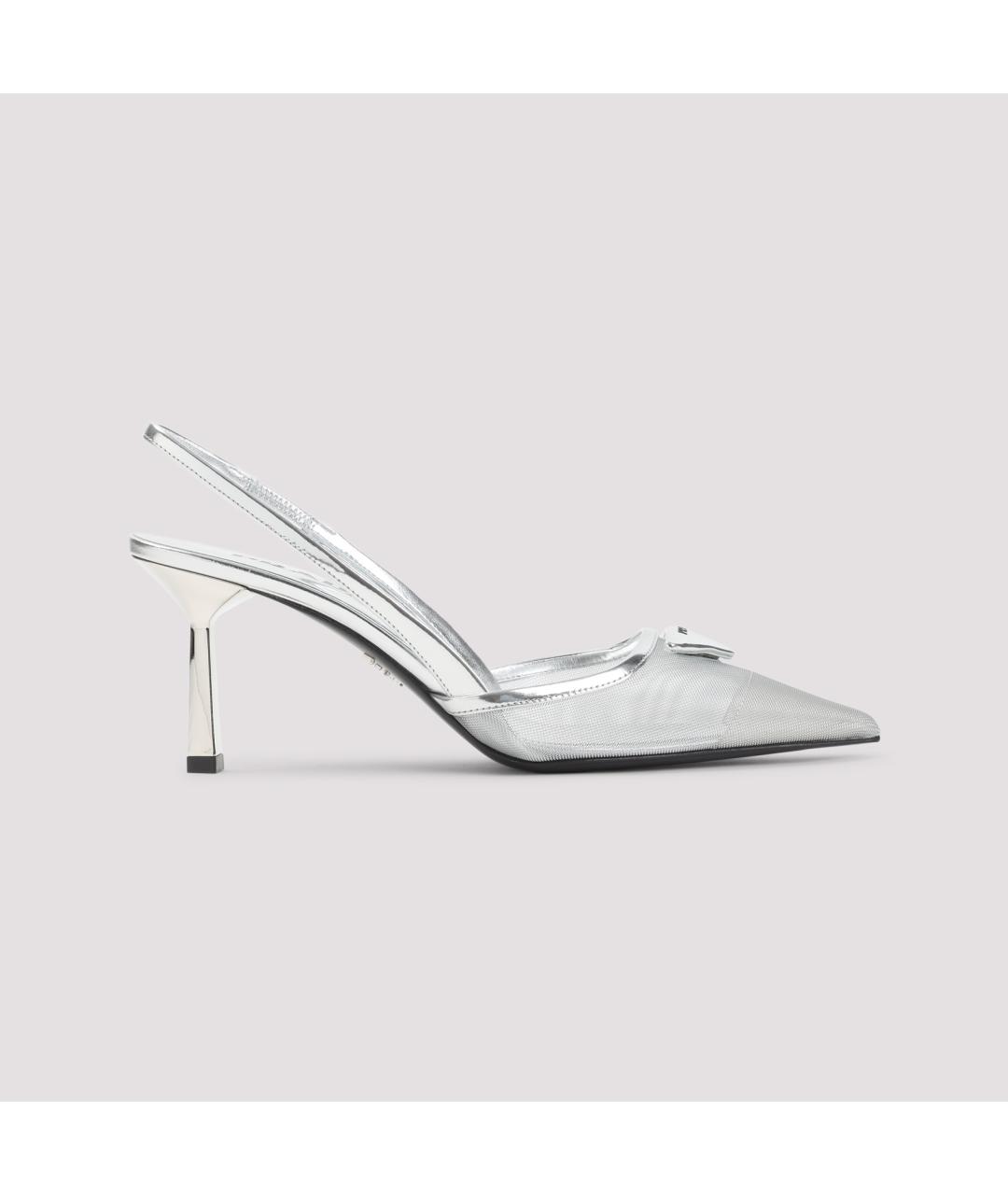 PRADA Серебряные синтетические туфли, фото 3