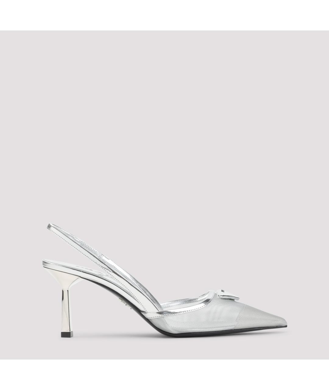 PRADA Серебряные синтетические туфли, фото 2