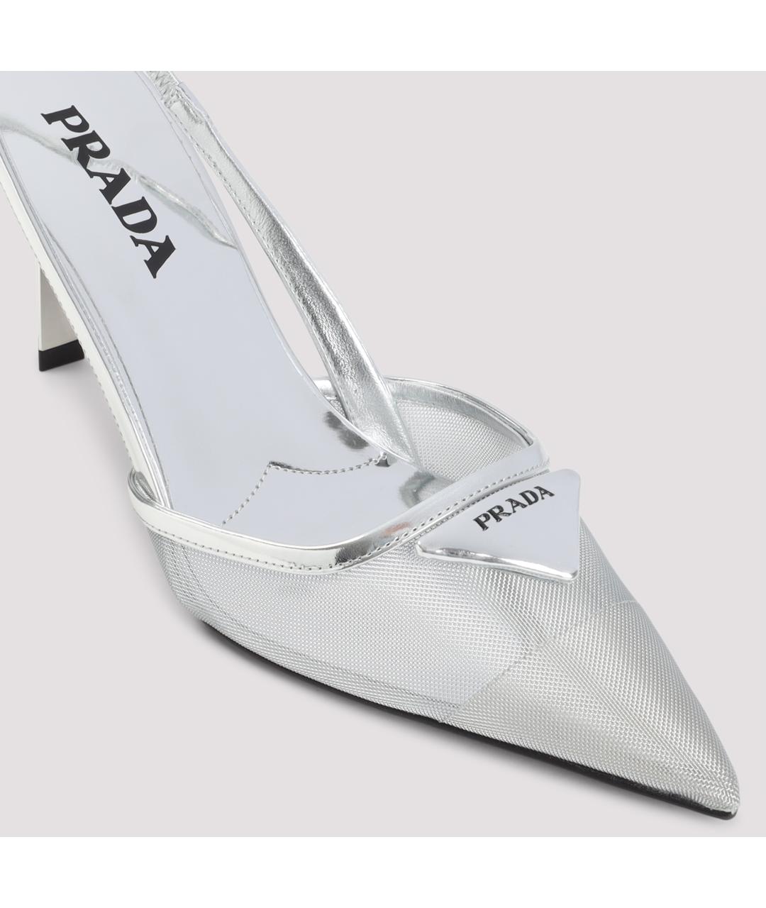 PRADA Серебряные синтетические туфли, фото 6