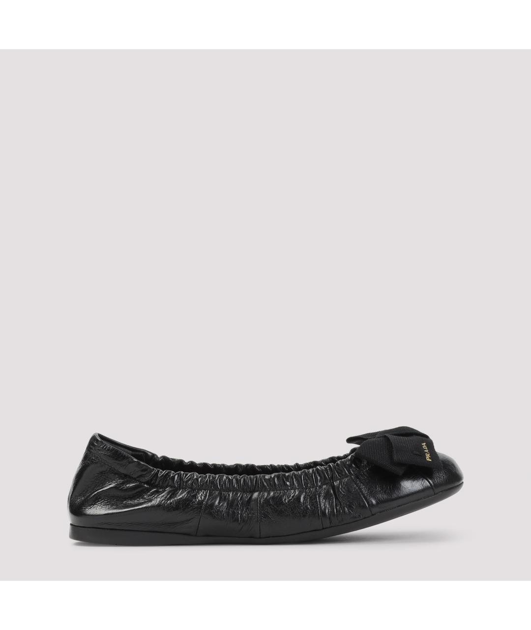PRADA Черные кожаные балетки, фото 2