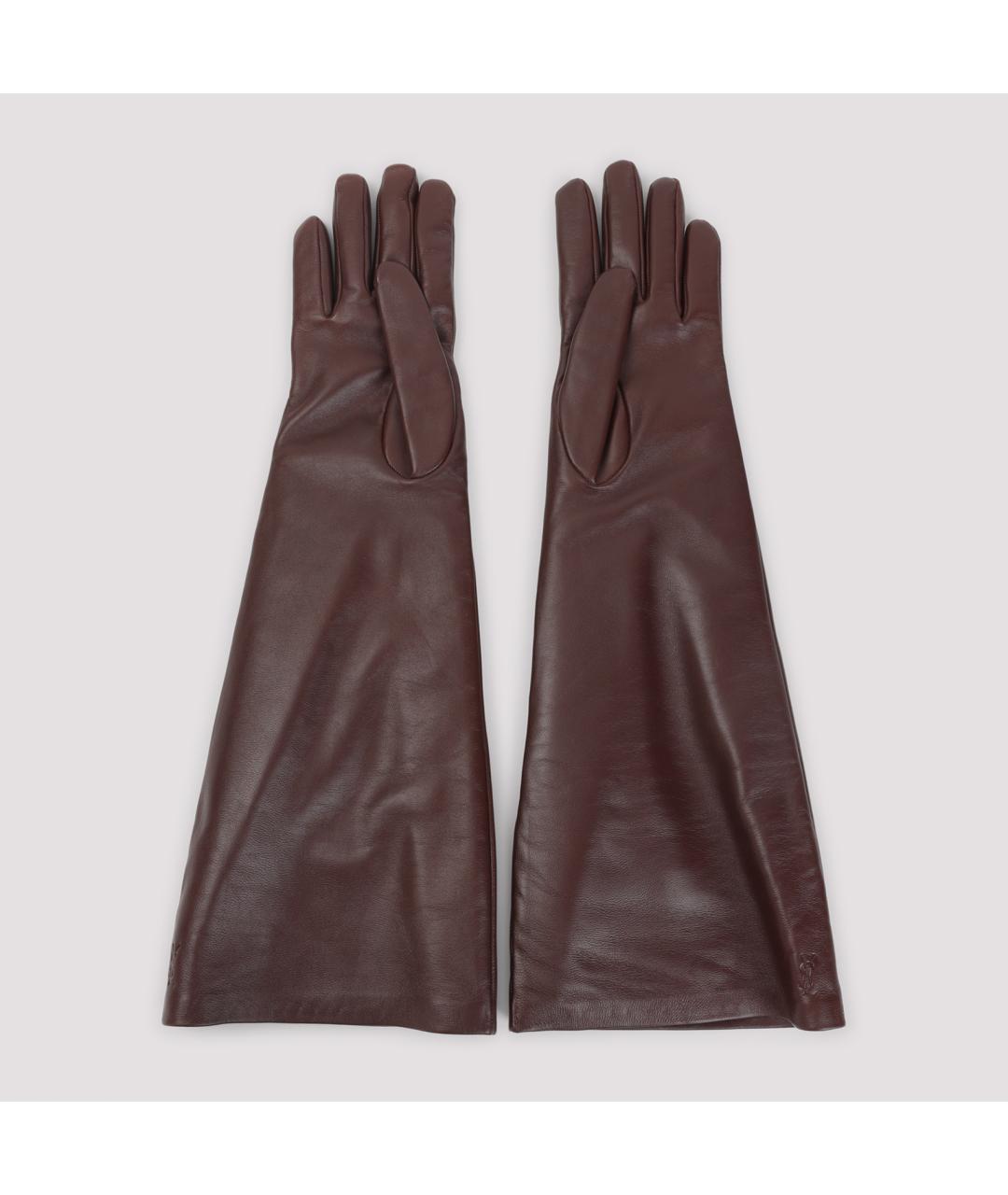 SAINT LAURENT Кожаные перчатки, фото 4