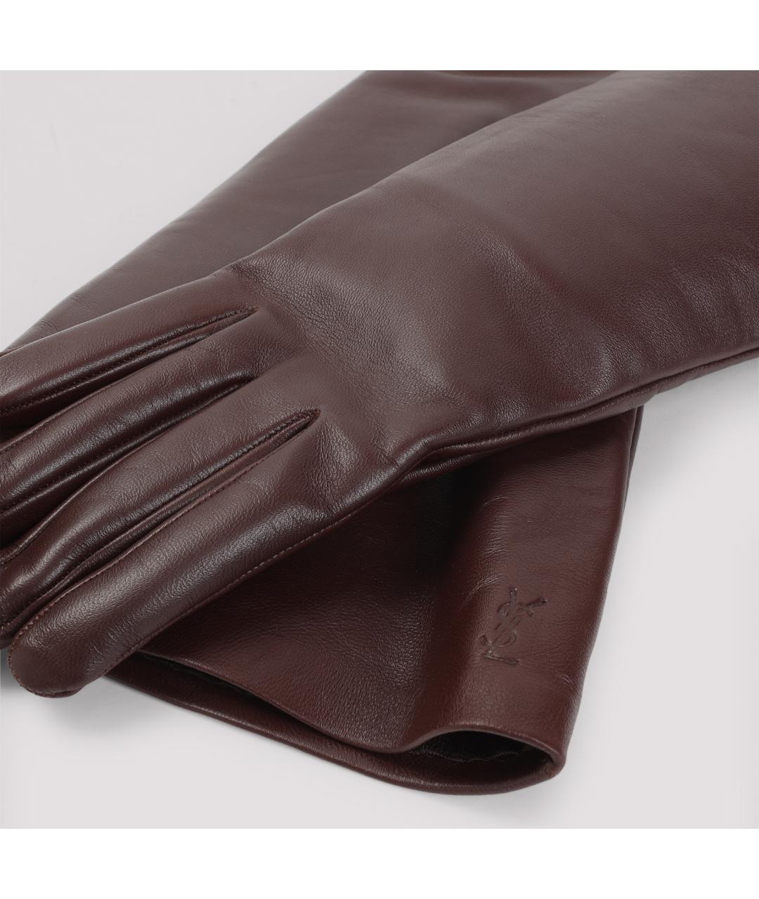 SAINT LAURENT Кожаные перчатки, фото 5