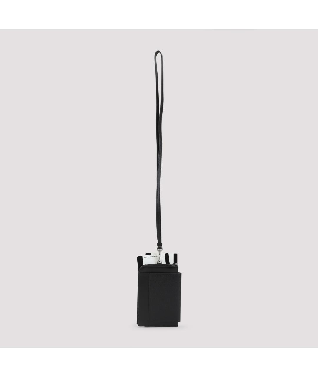 BALENCIAGA Черный кожаный кошелек, фото 4