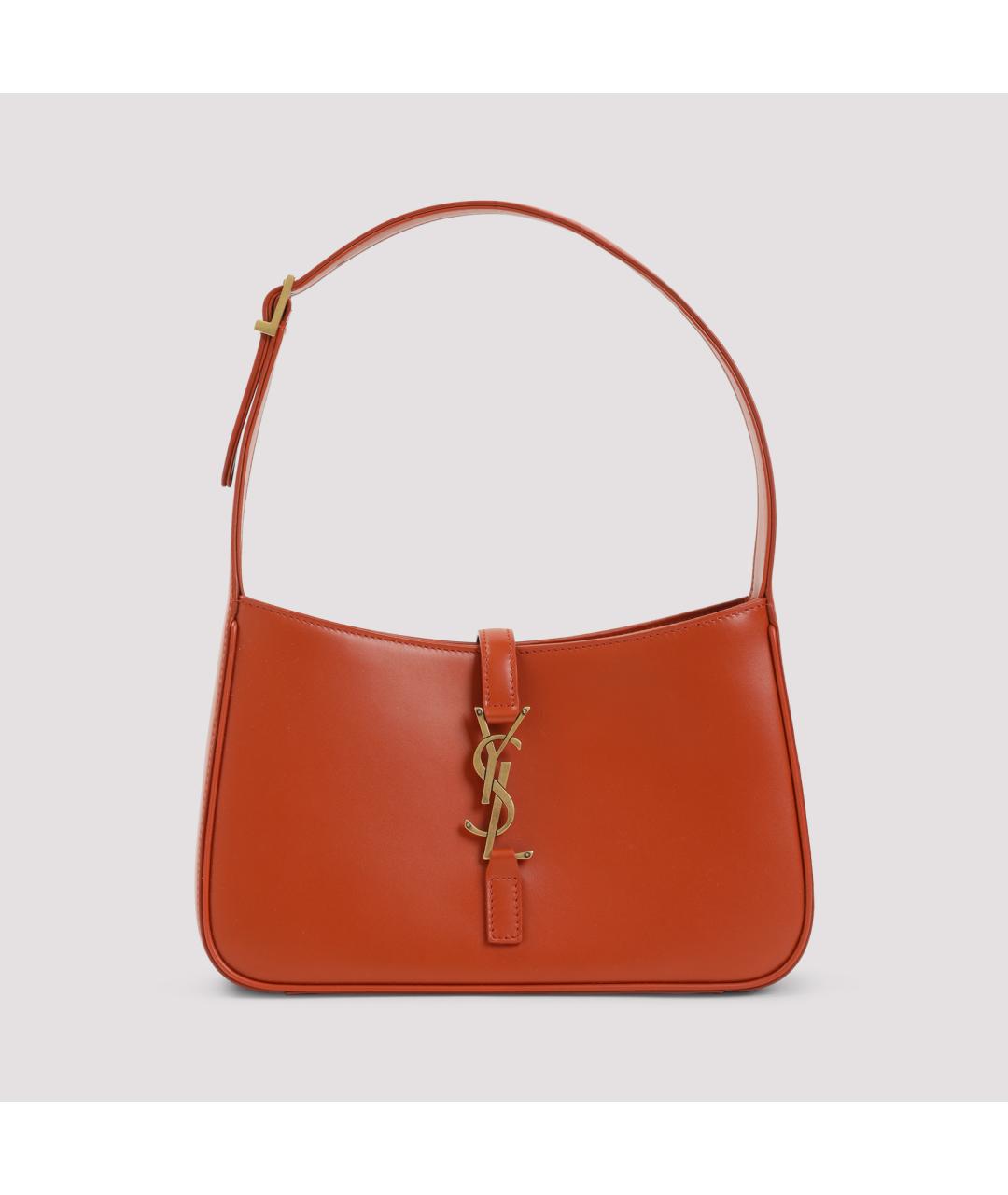 SAINT LAURENT Красная кожаная сумка через плечо, фото 3