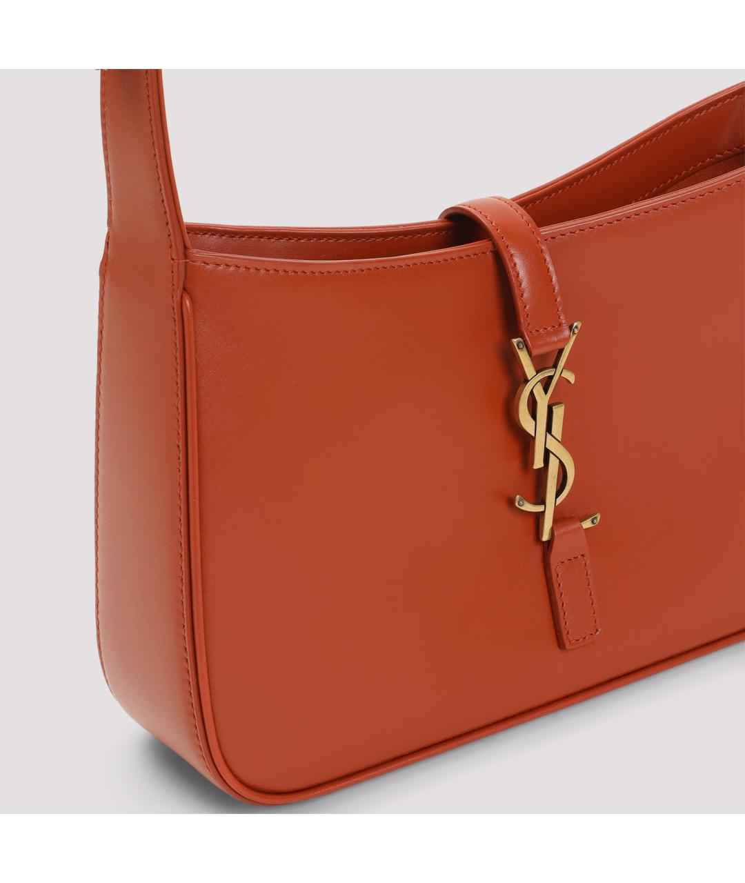 SAINT LAURENT Красная кожаная сумка через плечо, фото 5