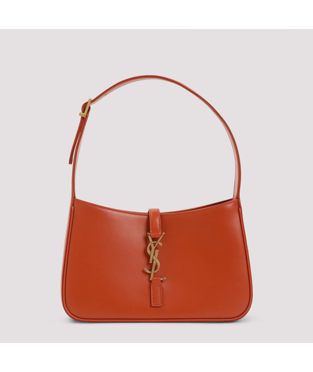 SAINT LAURENT Красная кожаная сумка через плечо, фото 2