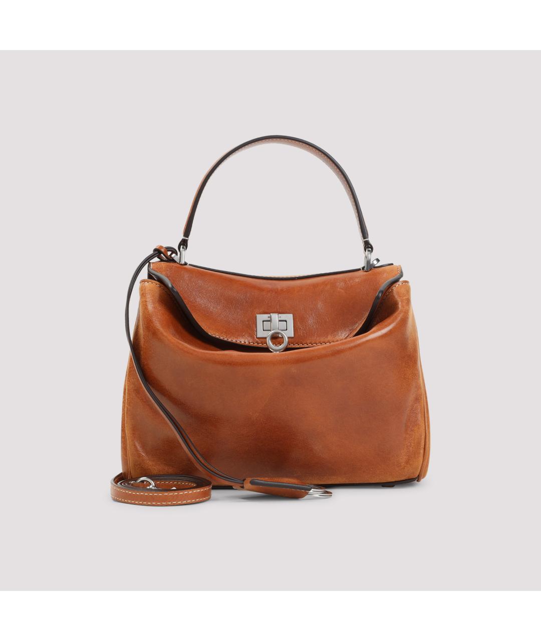 BALENCIAGA Коричневая кожаная сумка тоут, фото 3