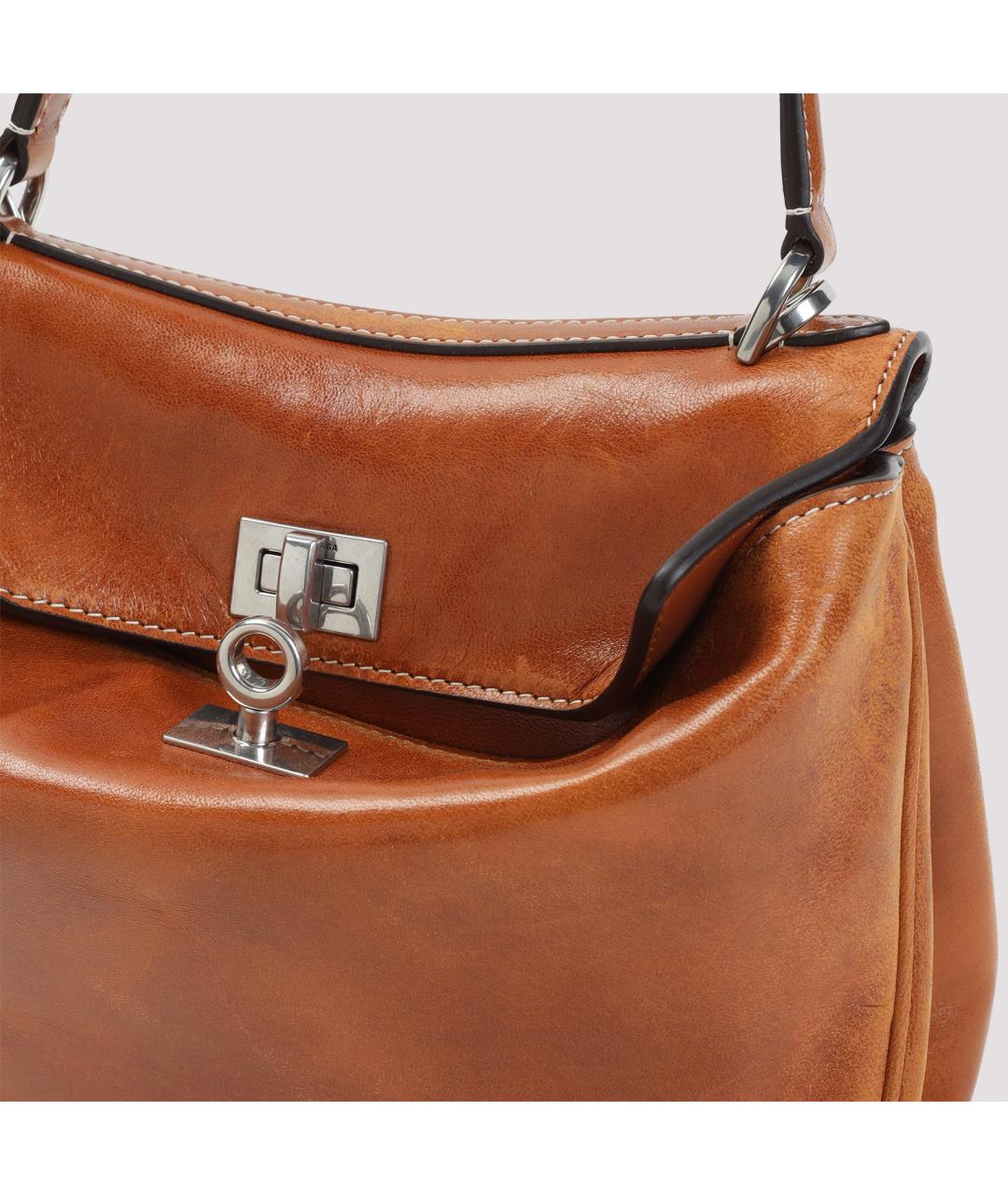 BALENCIAGA Коричневая кожаная сумка тоут, фото 5