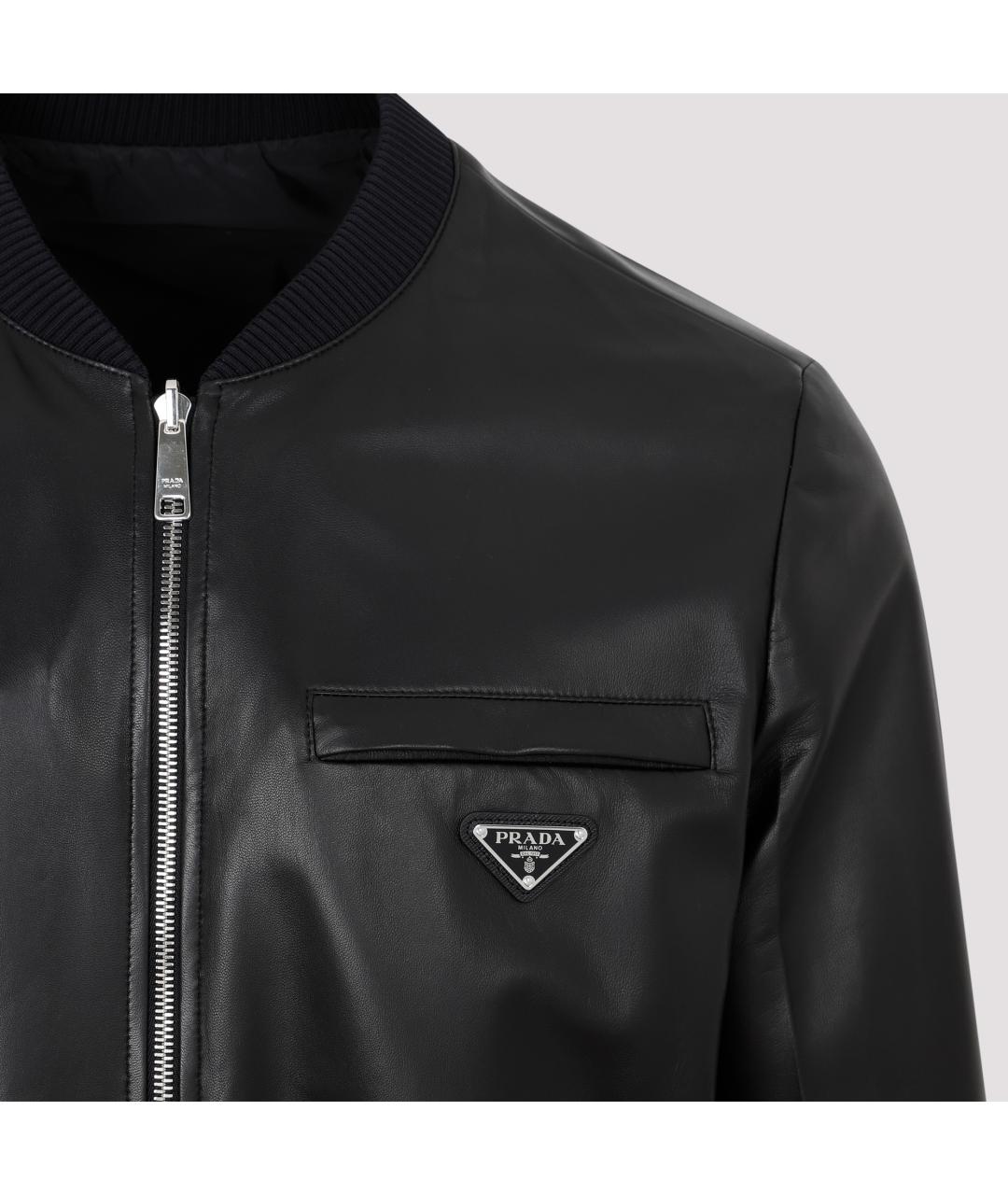 PRADA Черная кожаная куртка, фото 6
